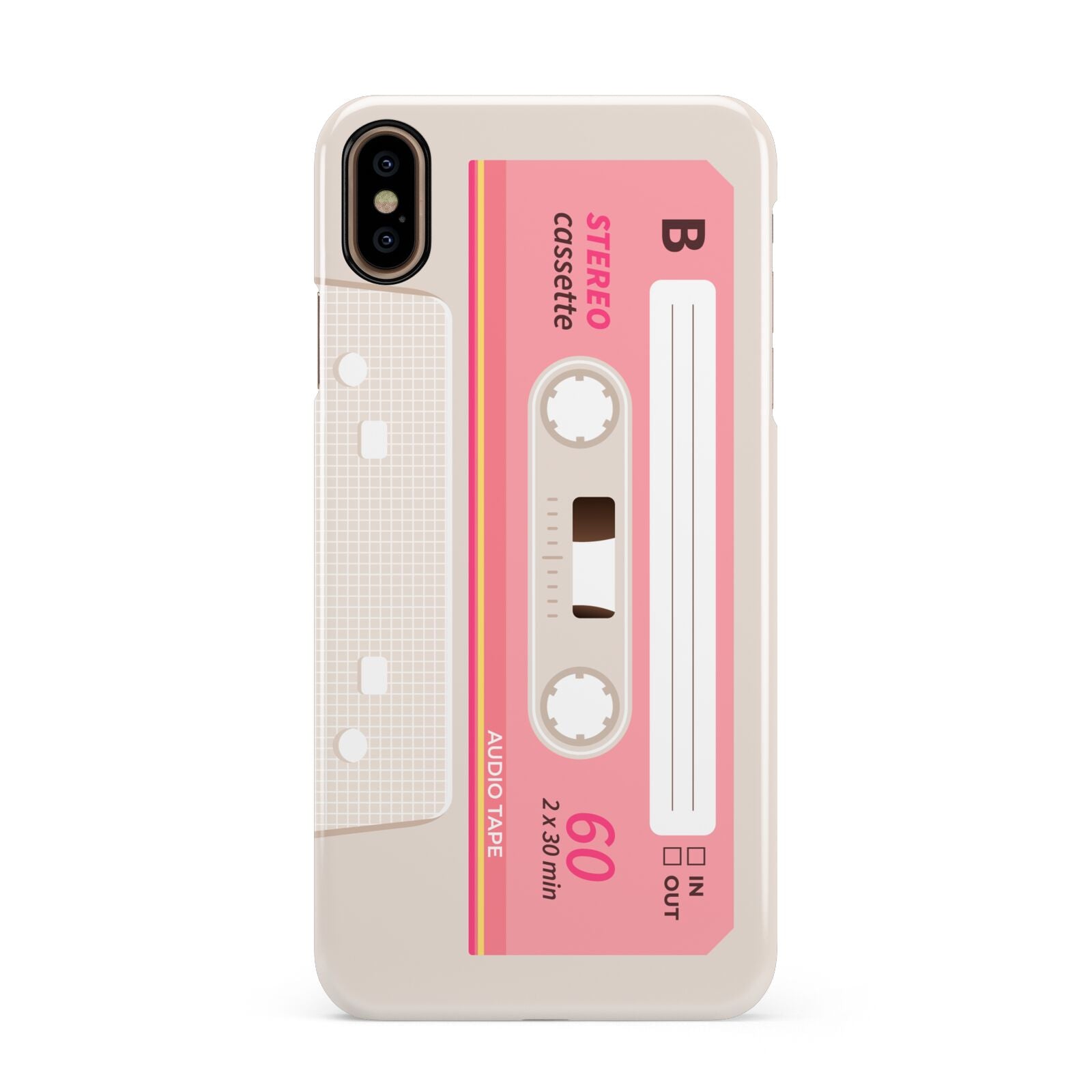 Retro Pink Tape Apple iPhone Xs Max 3D Snap Case