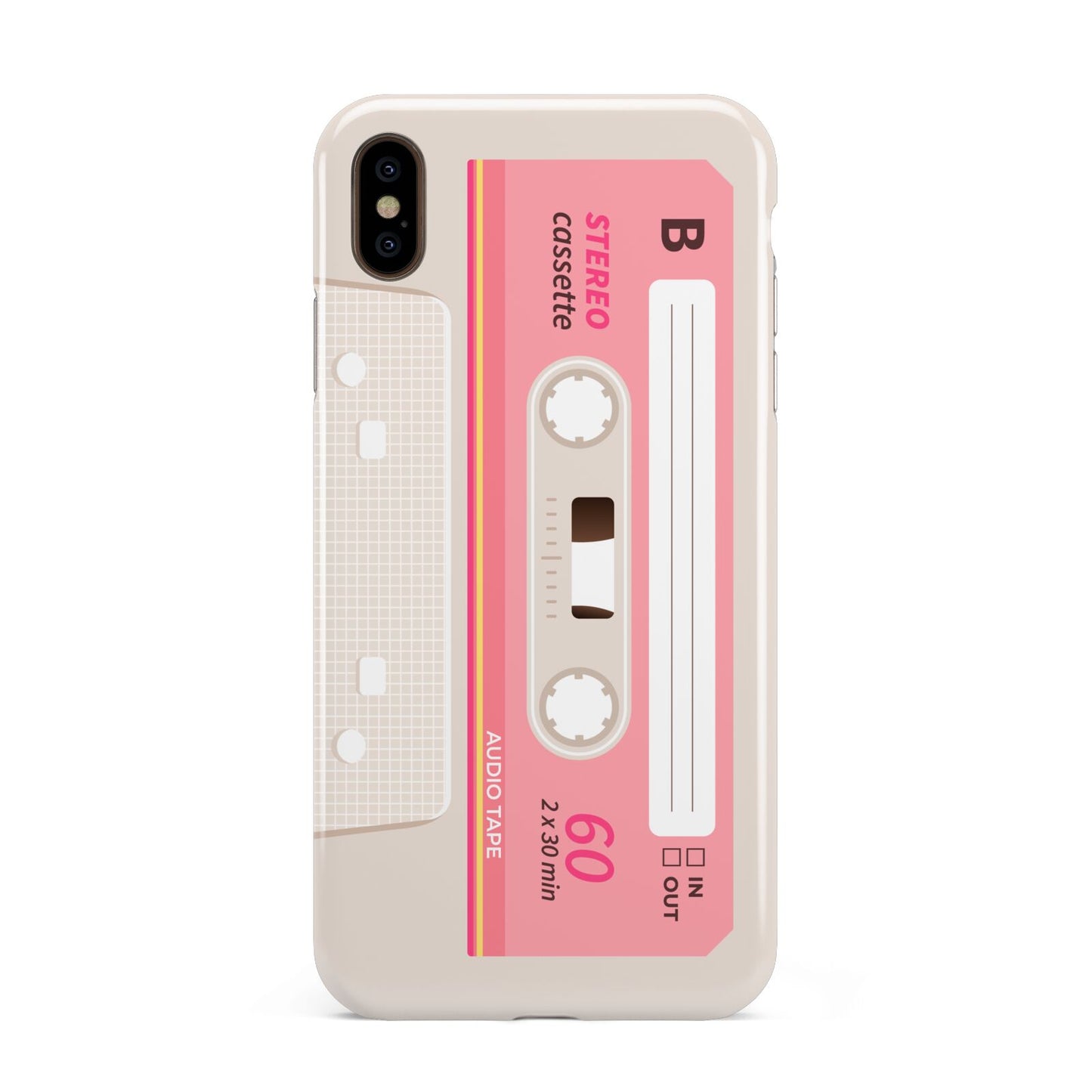 Retro Pink Tape Apple iPhone Xs Max 3D Tough Case