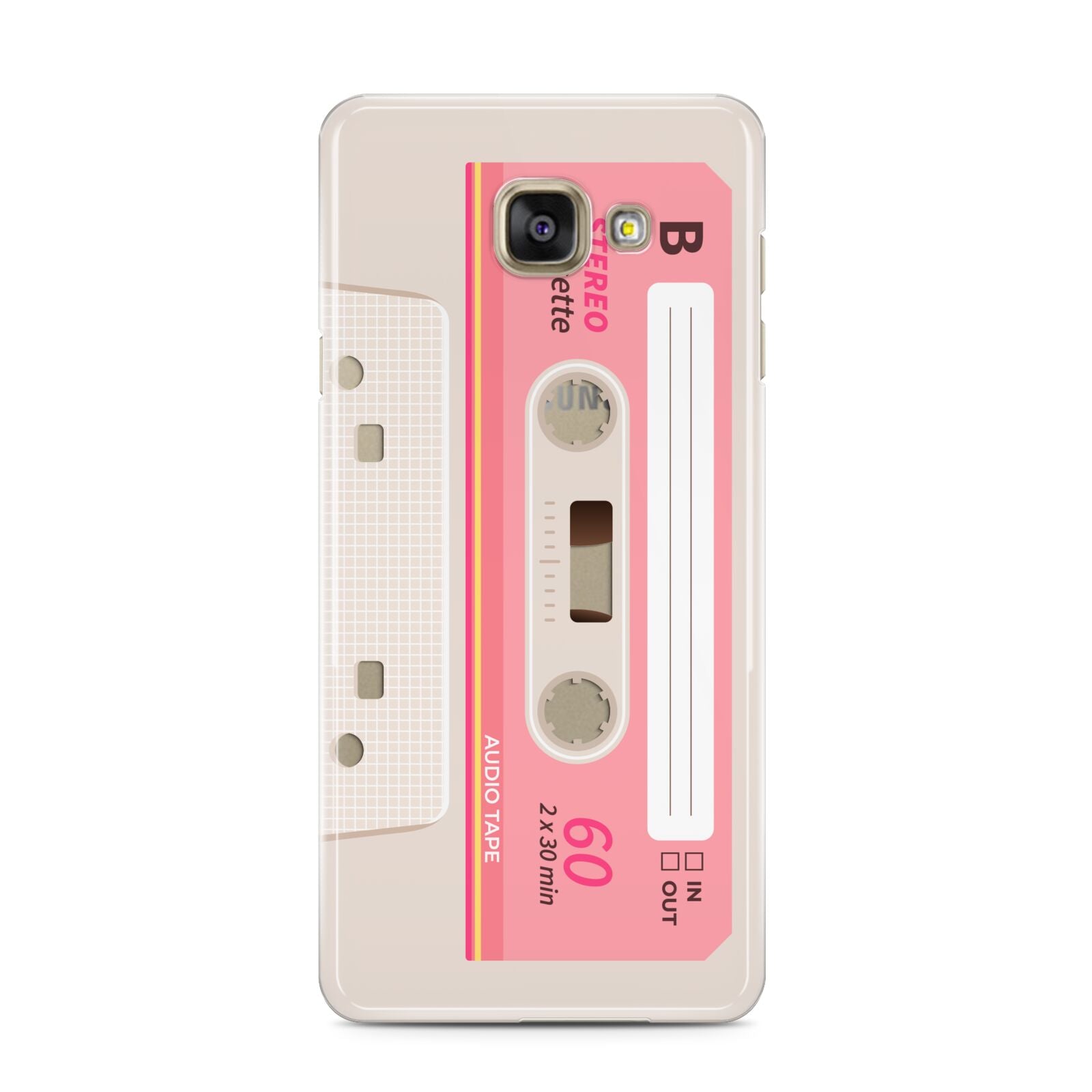 Retro Pink Tape Samsung Galaxy A3 2016 Case on gold phone