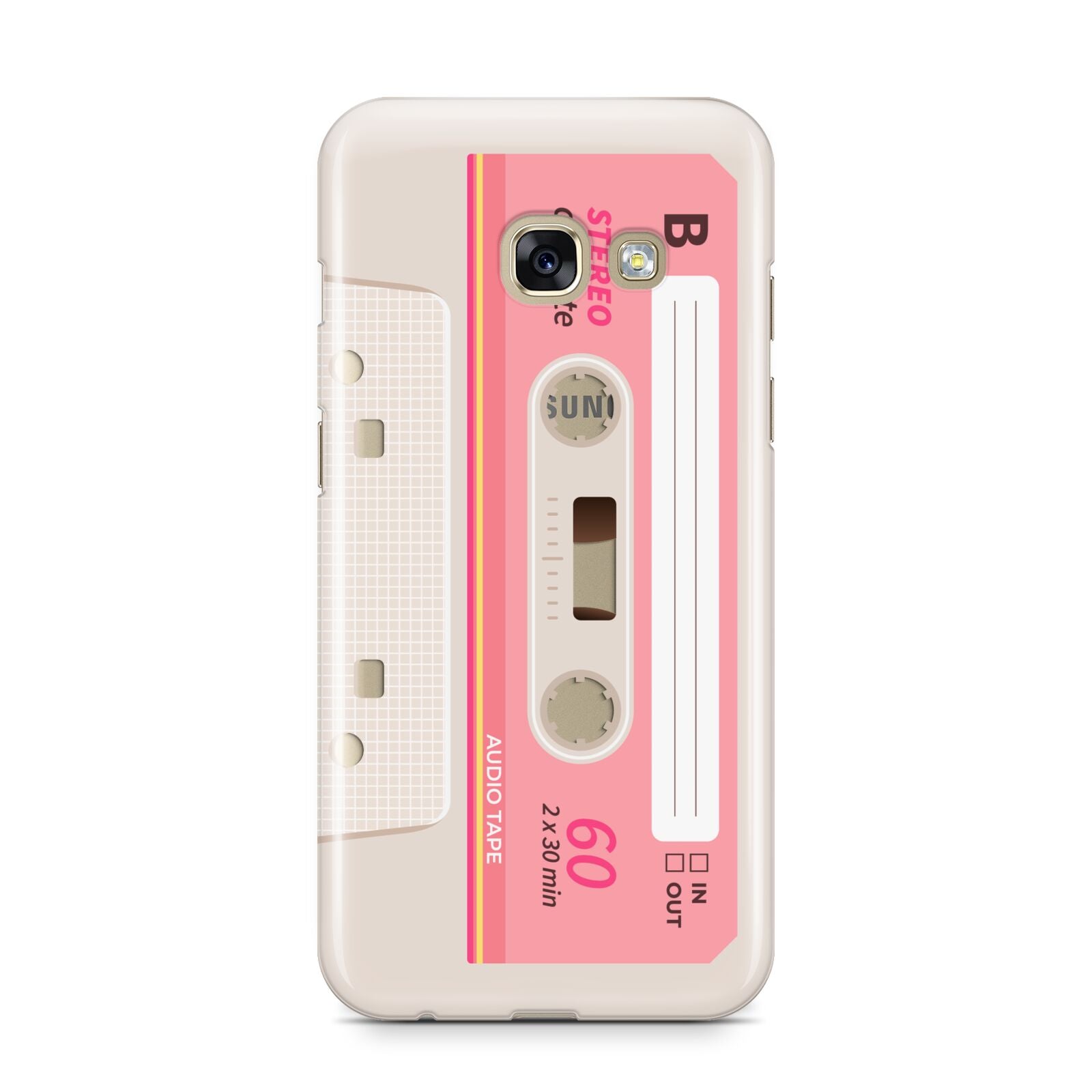 Retro Pink Tape Samsung Galaxy A3 2017 Case on gold phone