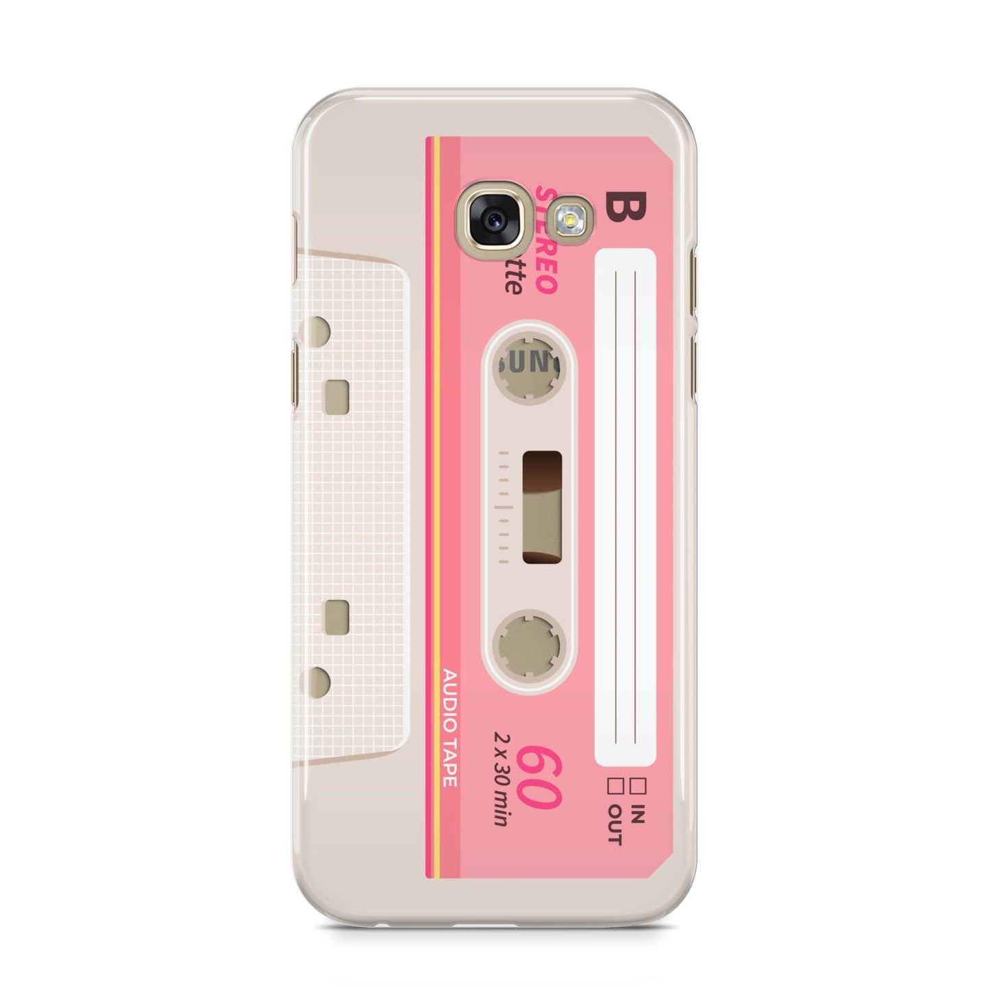 Retro Pink Tape Samsung Galaxy A5 2017 Case on gold phone