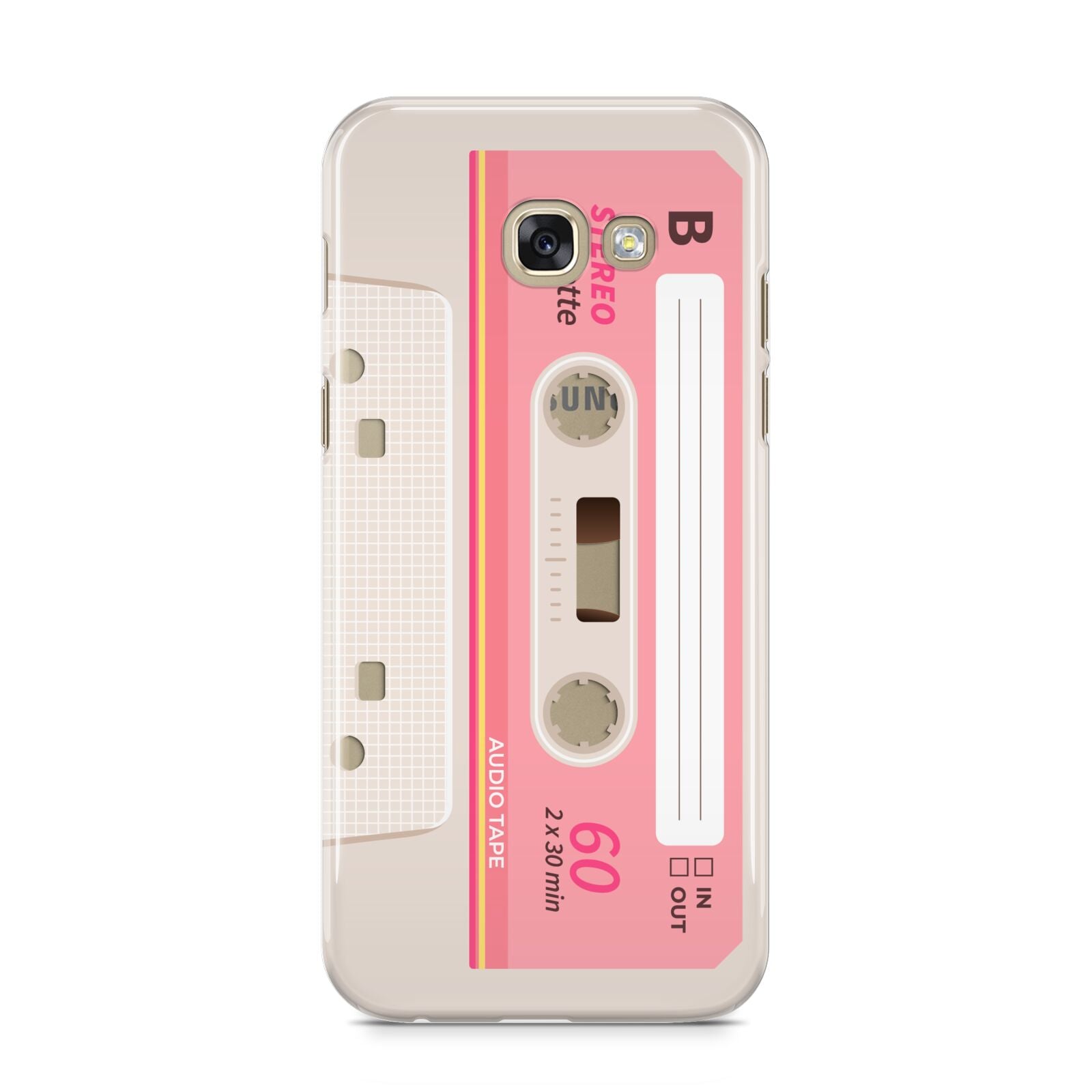 Retro Pink Tape Samsung Galaxy A5 2017 Case on gold phone