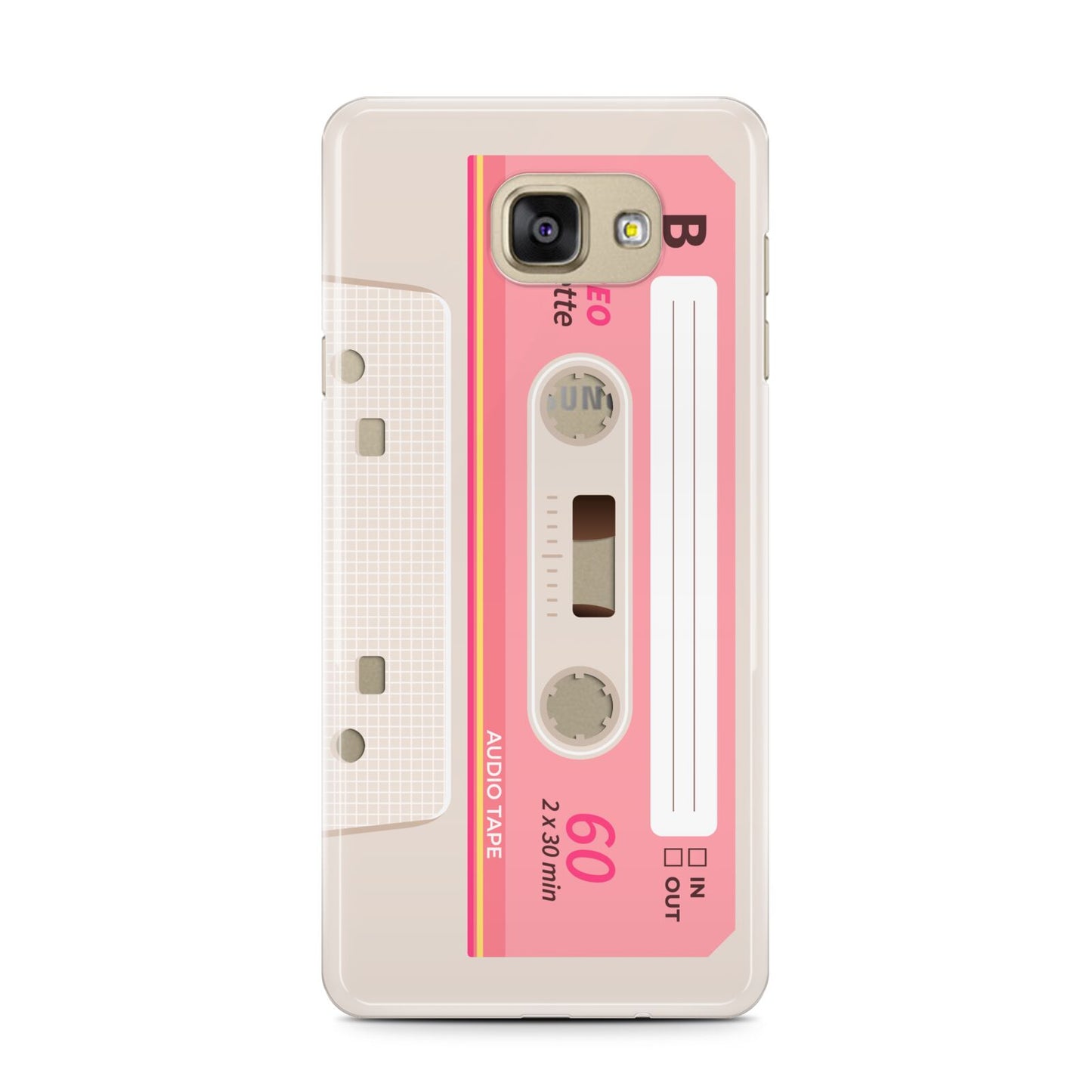 Retro Pink Tape Samsung Galaxy A7 2016 Case on gold phone