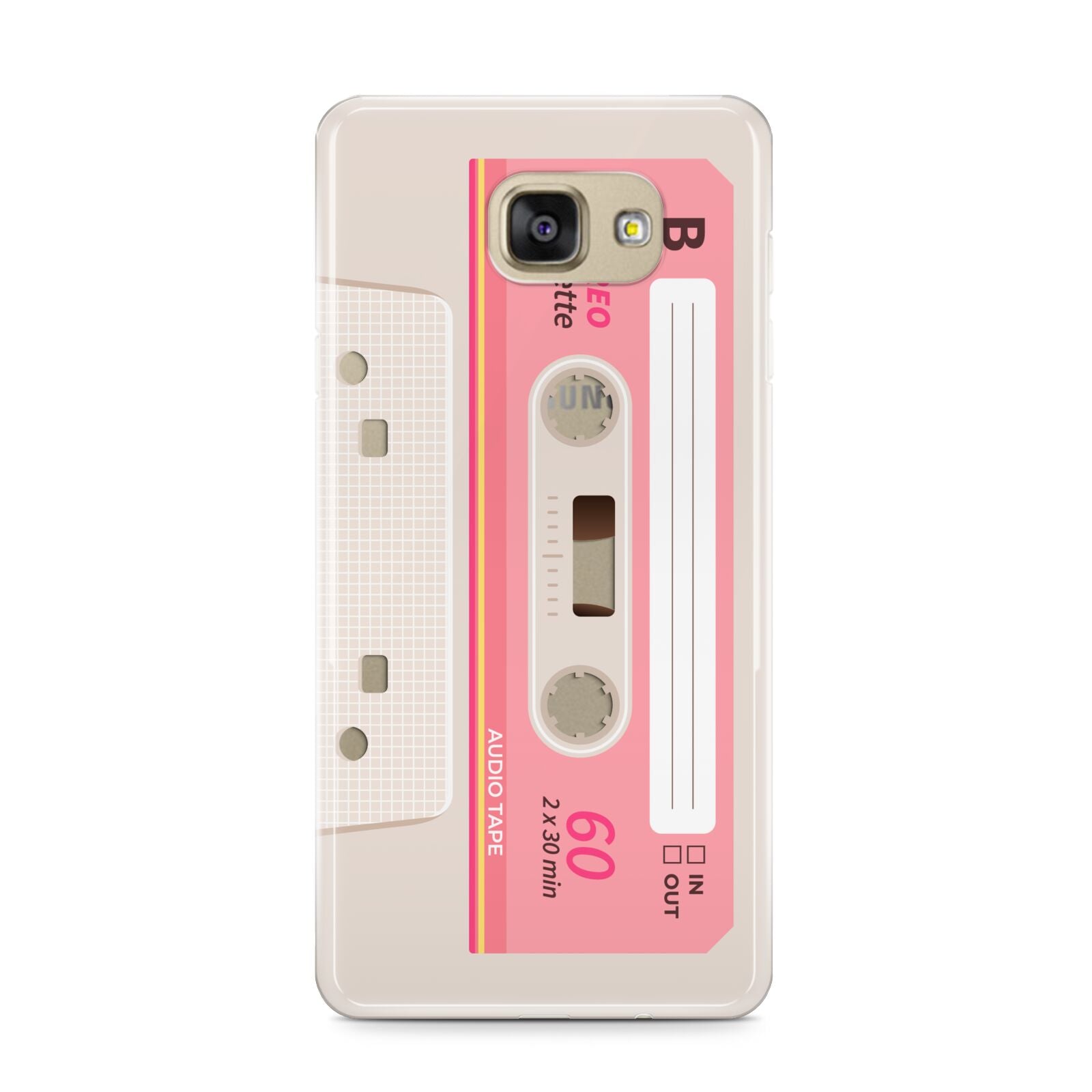 Retro Pink Tape Samsung Galaxy A9 2016 Case on gold phone