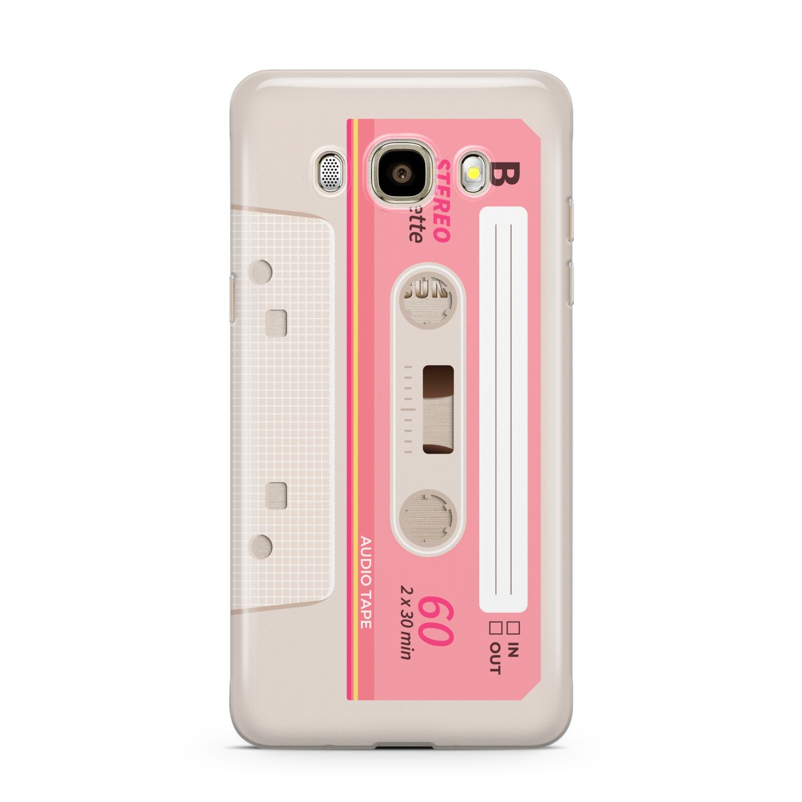 Retro Pink Tape Samsung Galaxy J7 2016 Case on gold phone