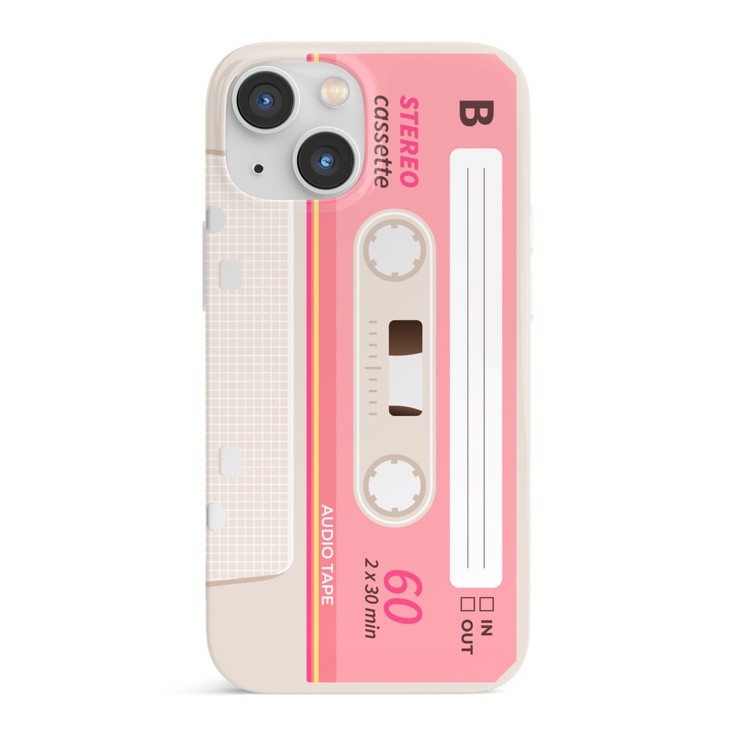 Retro Pink Tape iPhone 13 Mini Full Wrap 3D Snap Case