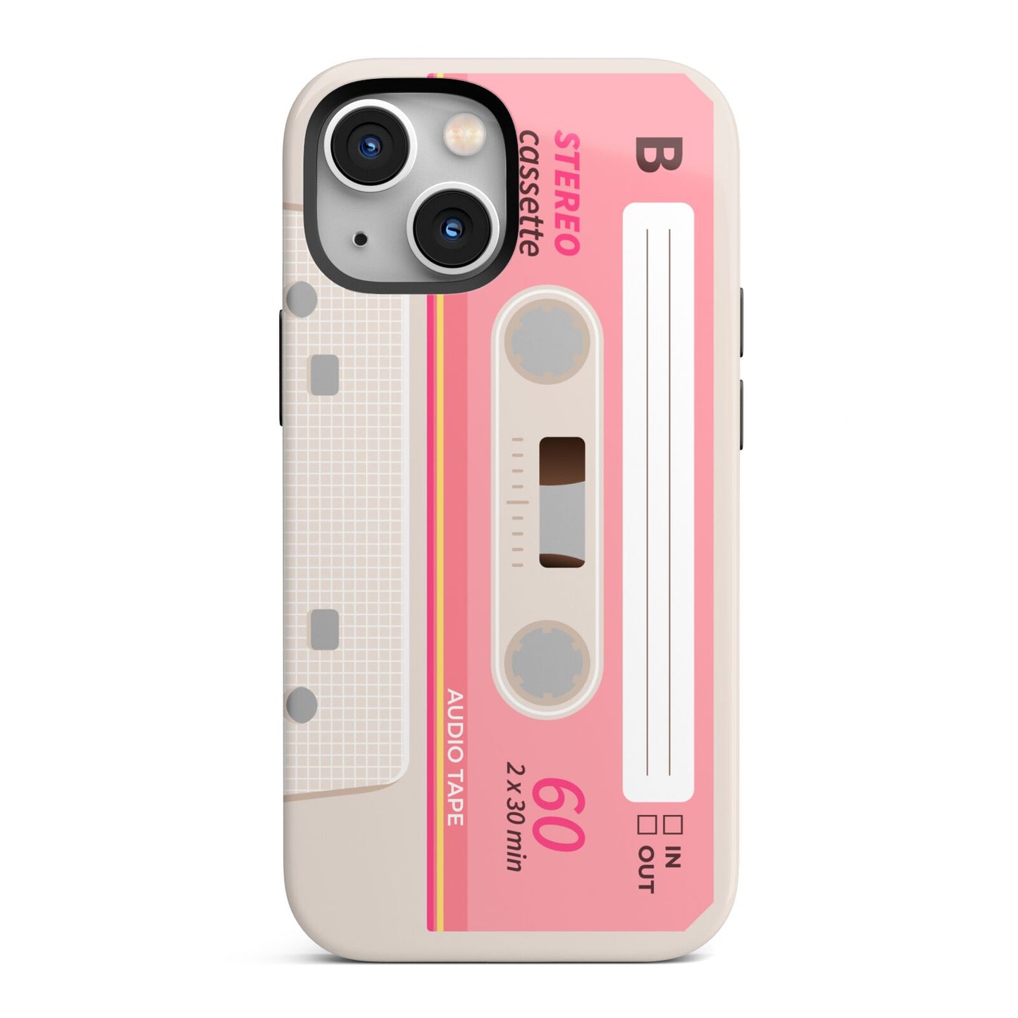 Retro Pink Tape iPhone 13 Mini Full Wrap 3D Tough Case