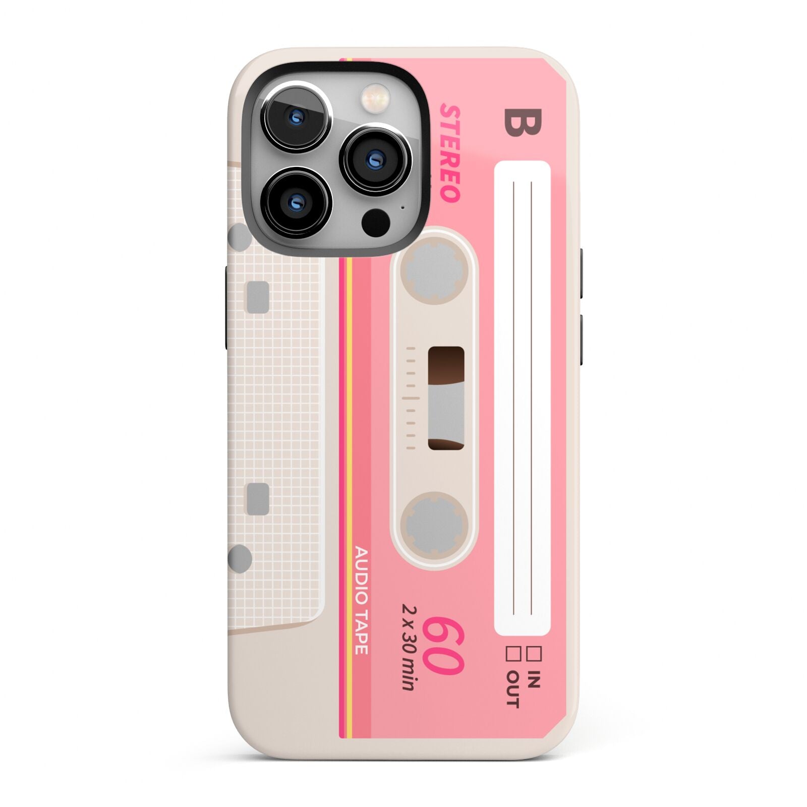 Retro Pink Tape iPhone 13 Pro Full Wrap 3D Tough Case