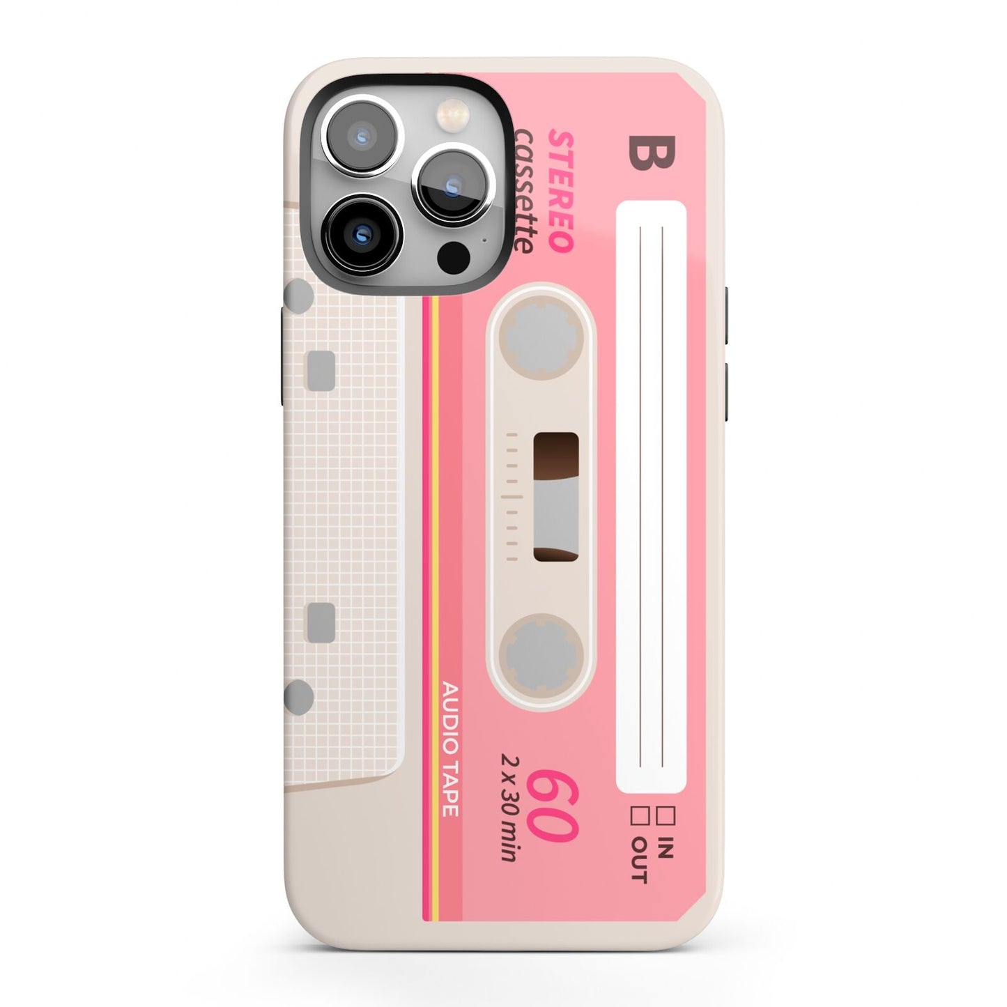 Retro Pink Tape iPhone 13 Pro Max Full Wrap 3D Tough Case