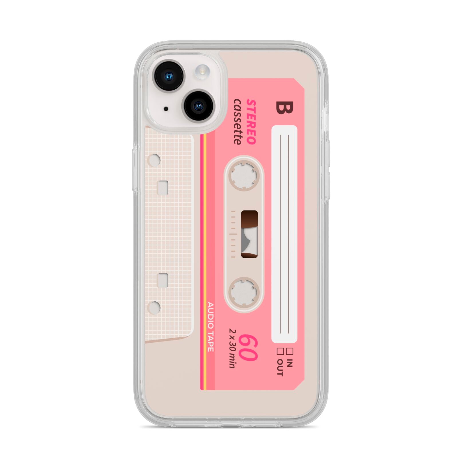 Retro Pink Tape iPhone 14 Plus Clear Tough Case Starlight