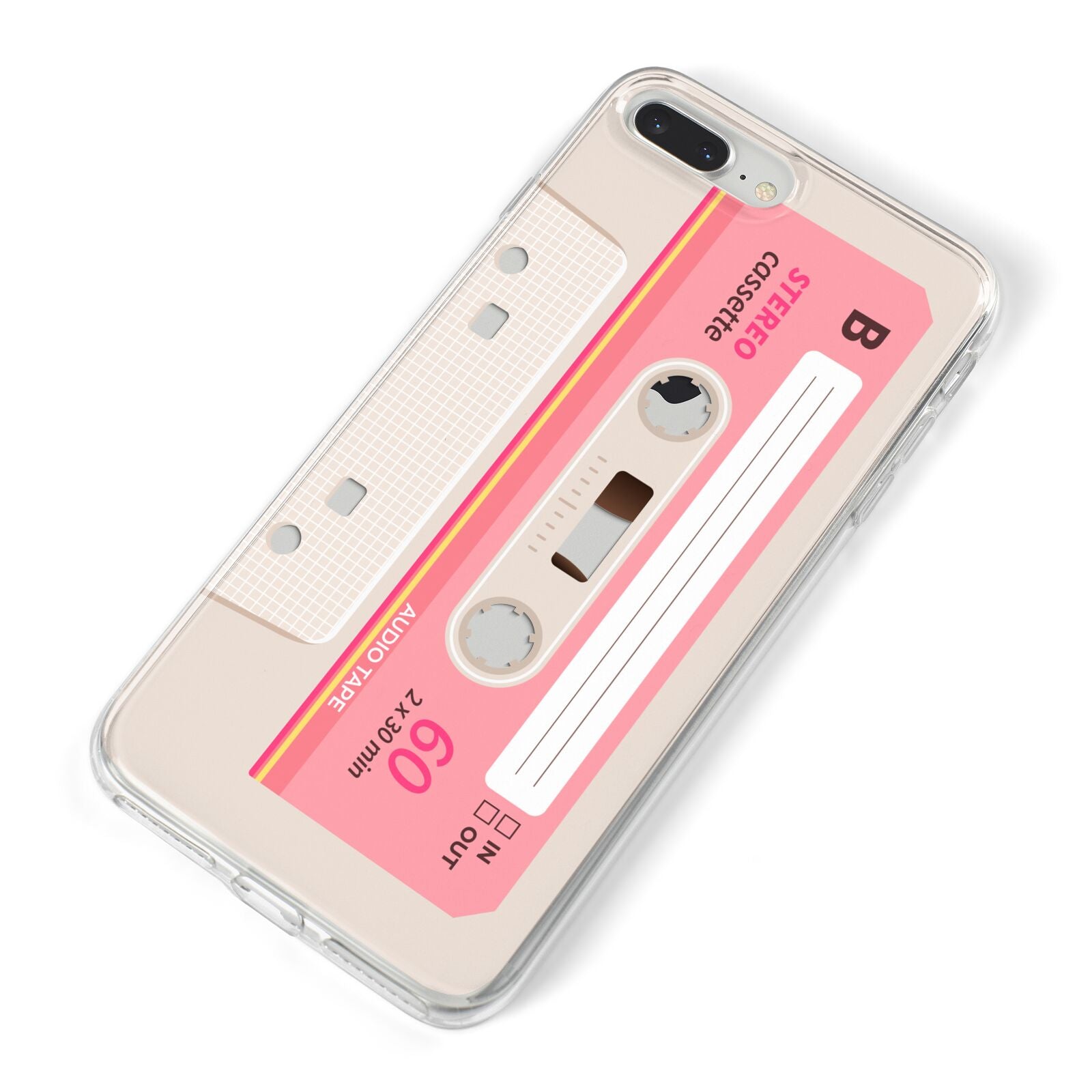 Retro Pink Tape iPhone 8 Plus Bumper Case on Silver iPhone Alternative Image