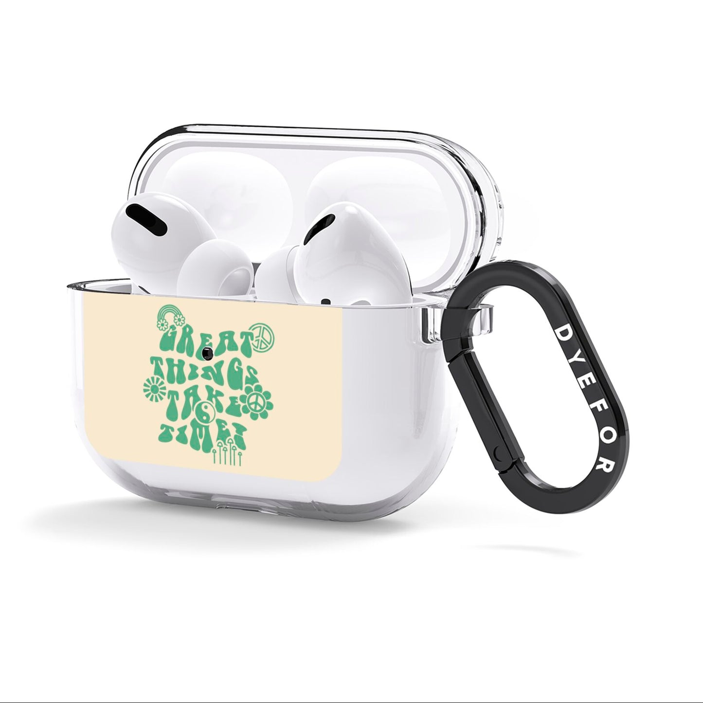 Retro Positive Quote AirPods Clear Case 3rd Gen Side Image