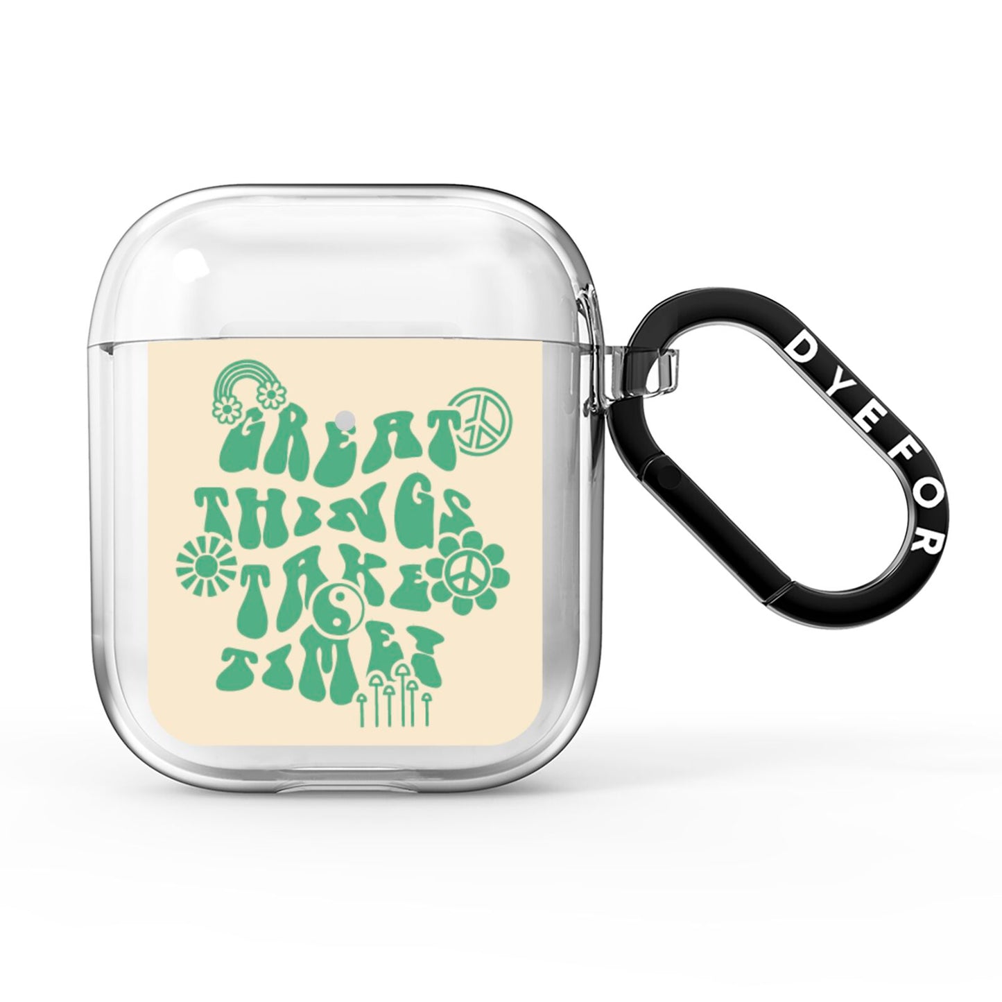 Retro Positive Quote AirPods Clear Case