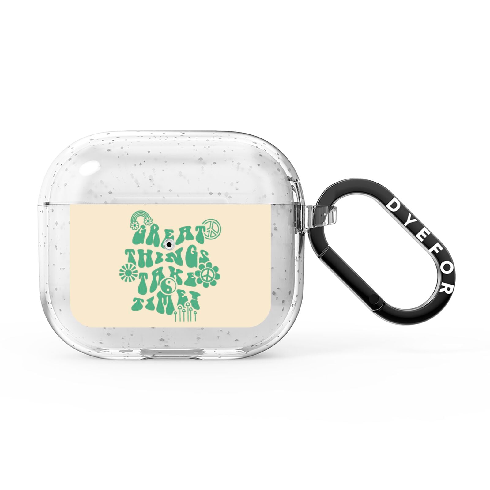 Retro Positive Quote AirPods Glitter Case 3rd Gen