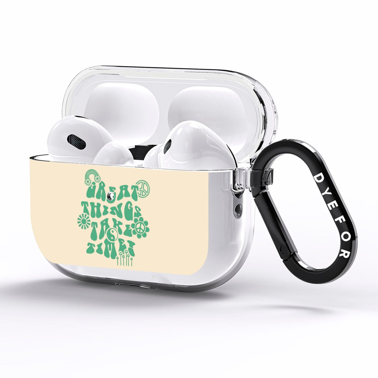 Retro Positive Quote AirPods Pro Clear Case Side Image