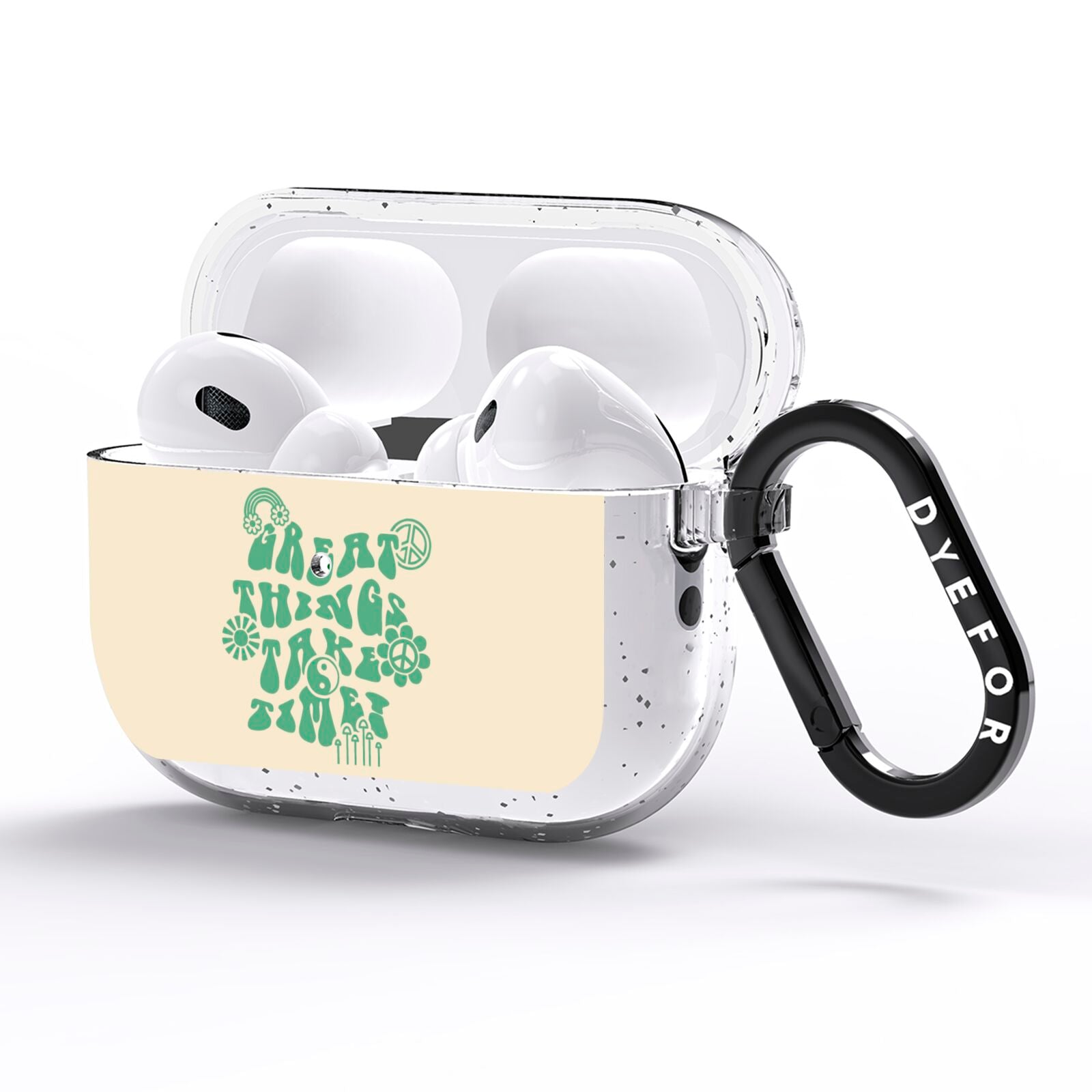 Retro Positive Quote AirPods Pro Glitter Case Side Image