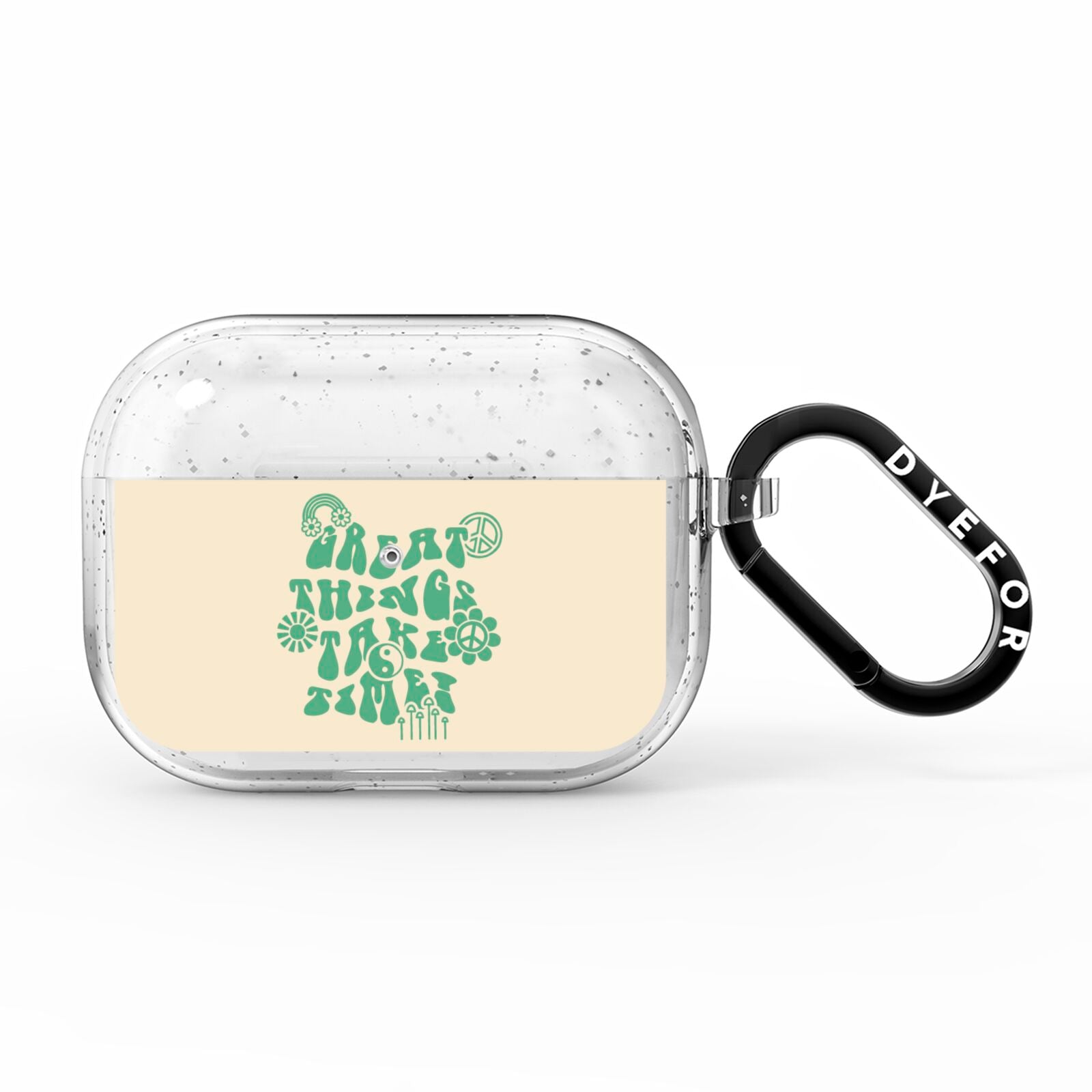 Retro Positive Quote AirPods Pro Glitter Case