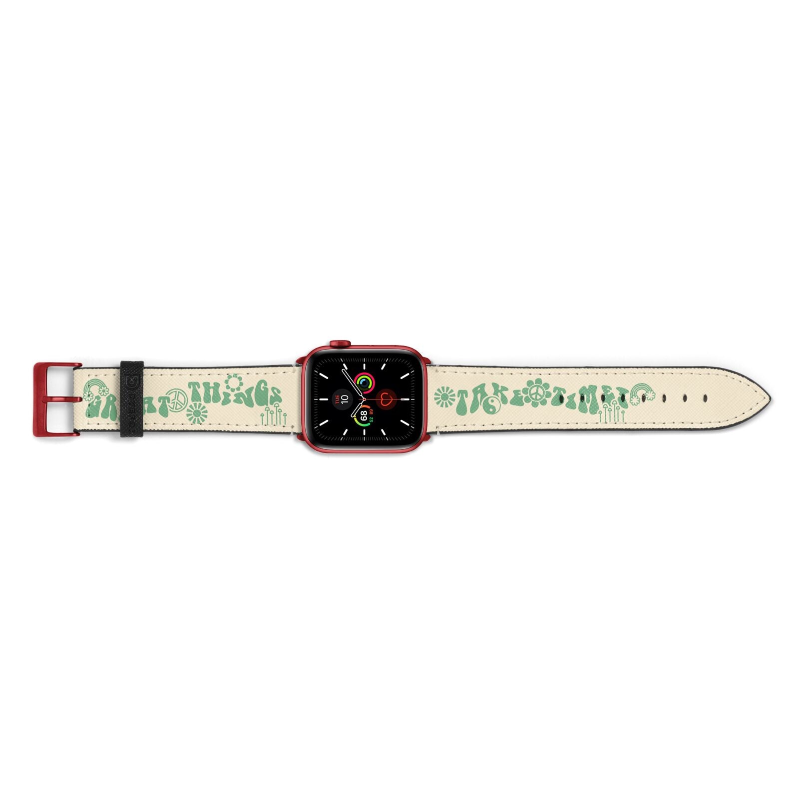 Retro Positive Quote Apple Watch Strap Landscape Image Red Hardware