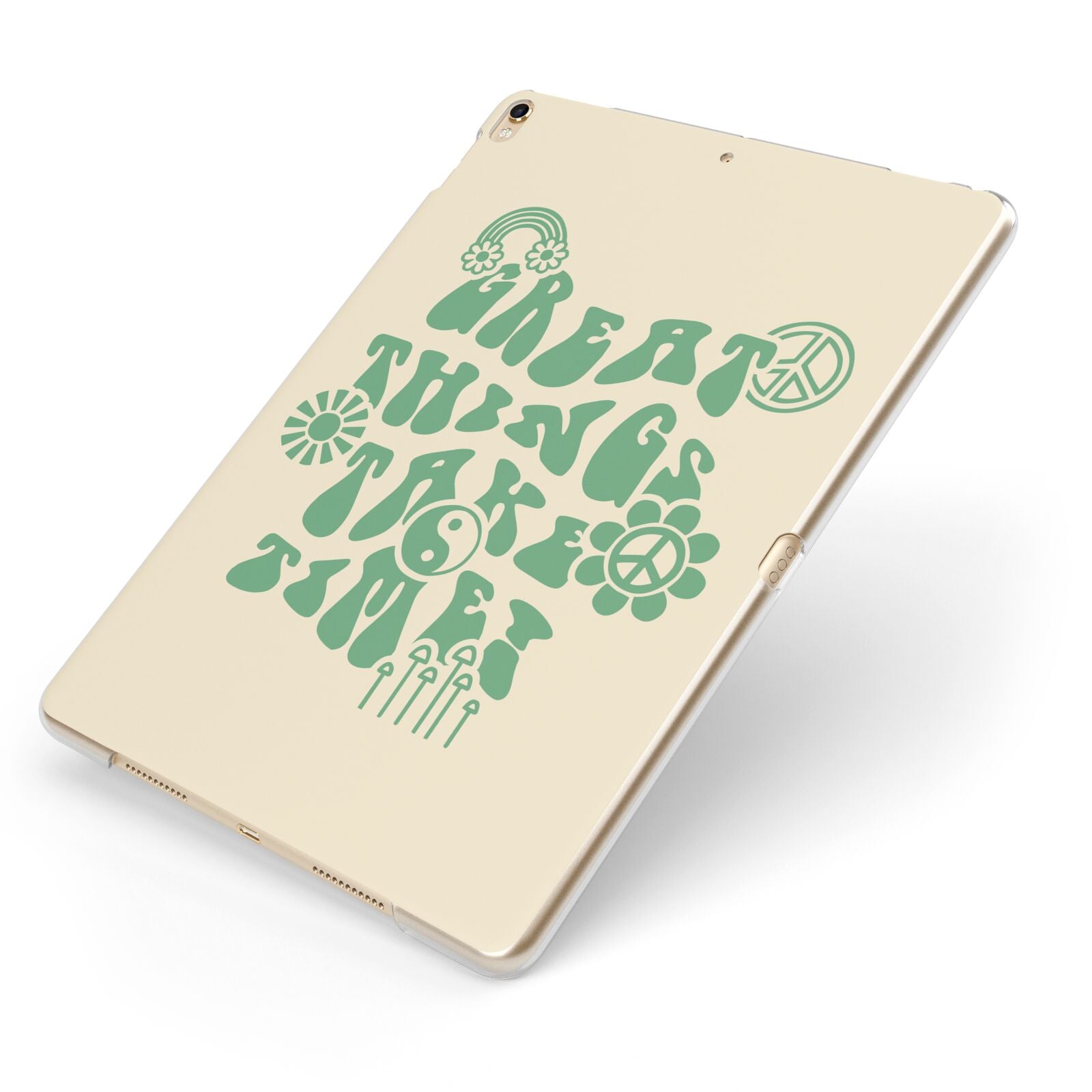 Retro Positive Quote Apple iPad Case on Gold iPad Side View