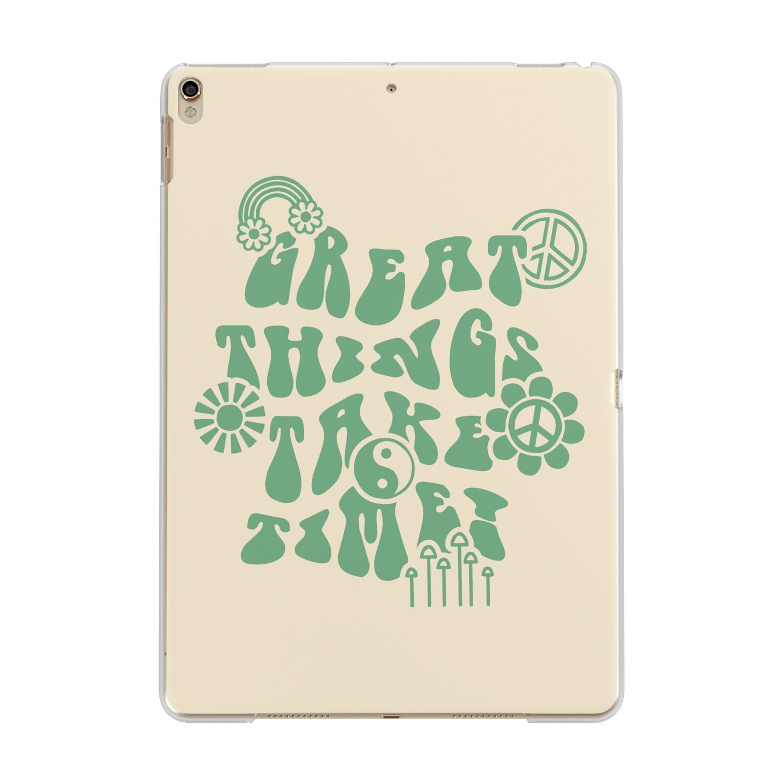 Retro Positive Quote Apple iPad Gold Case