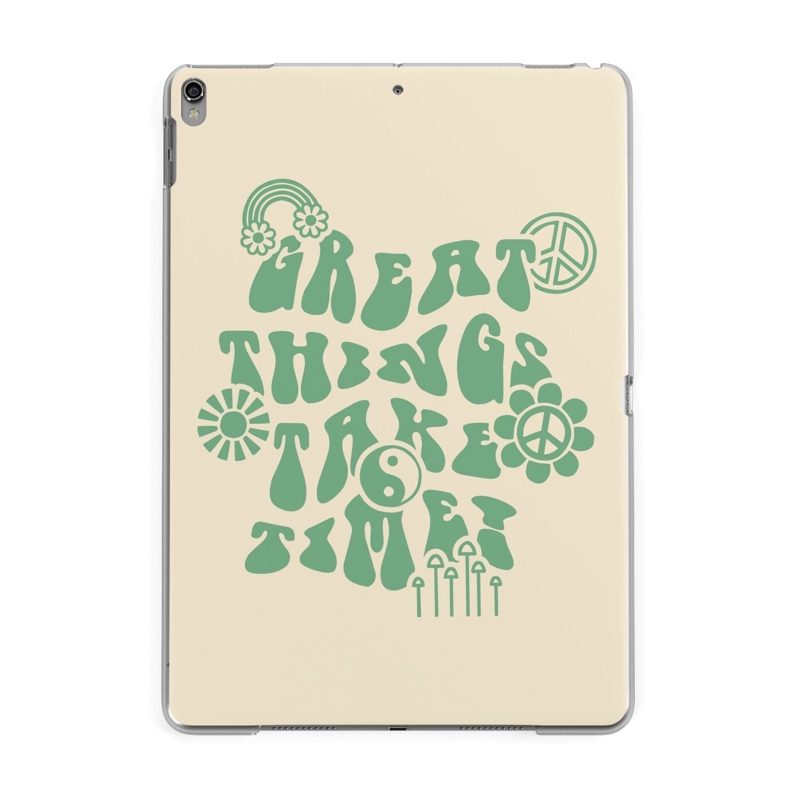 Retro Positive Quote Apple iPad Grey Case