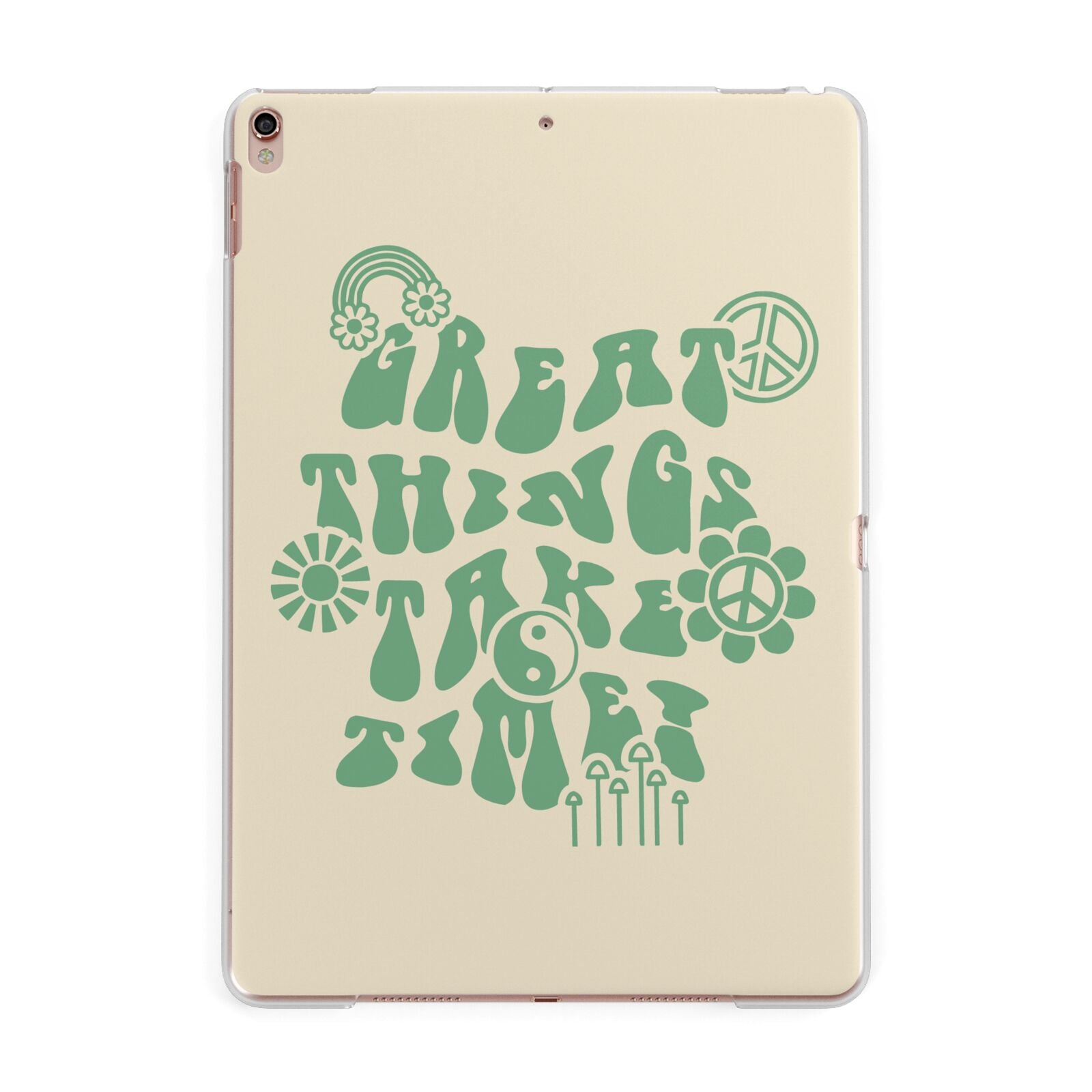 Retro Positive Quote Apple iPad Rose Gold Case