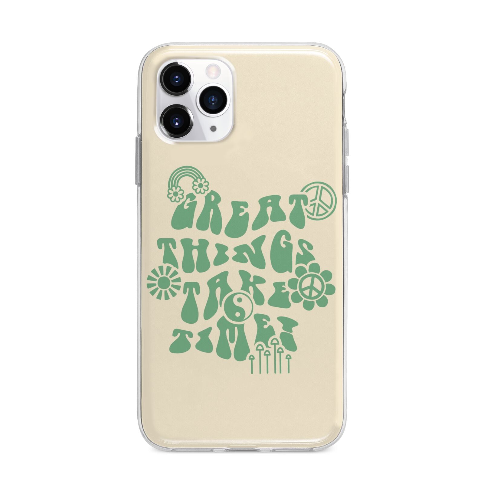 Retro Positive Quote Apple iPhone 11 Pro Max in Silver with Bumper Case