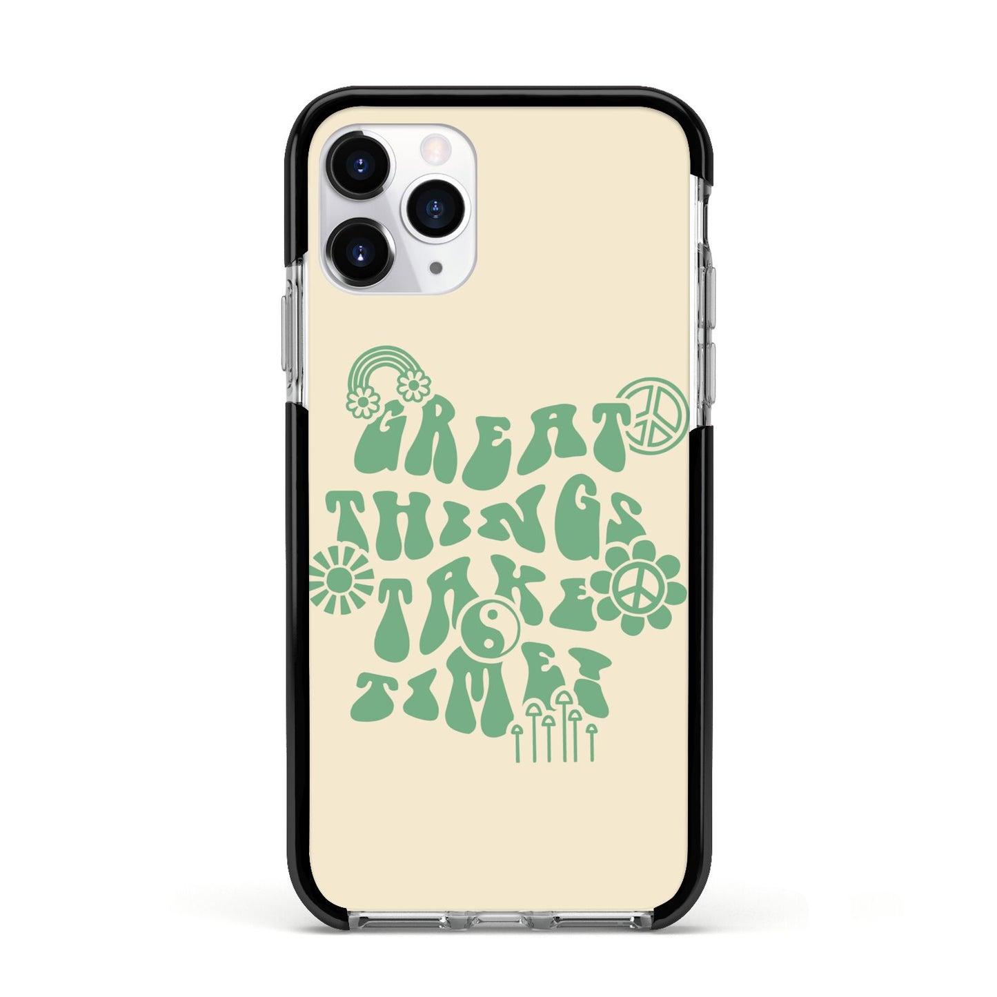 Retro Positive Quote Apple iPhone 11 Pro in Silver with Black Impact Case