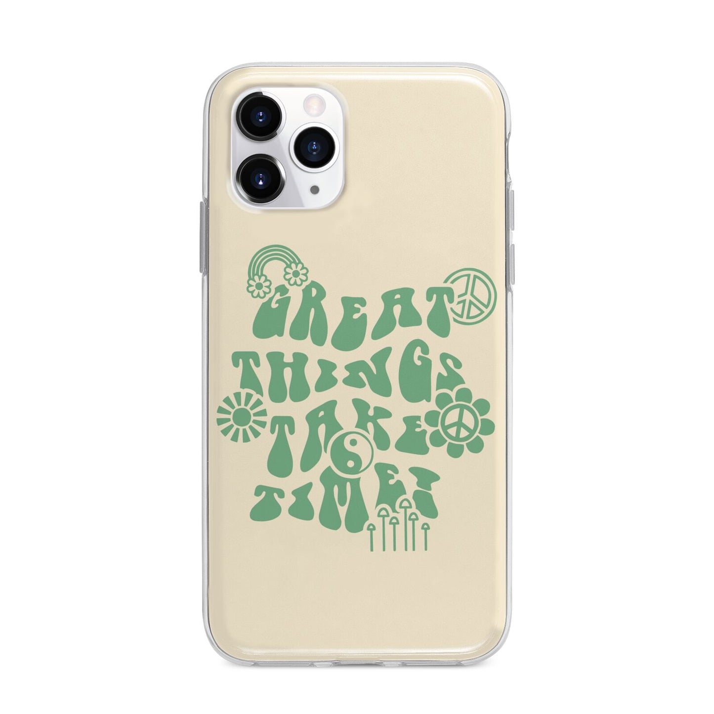 Retro Positive Quote Apple iPhone 11 Pro in Silver with Bumper Case