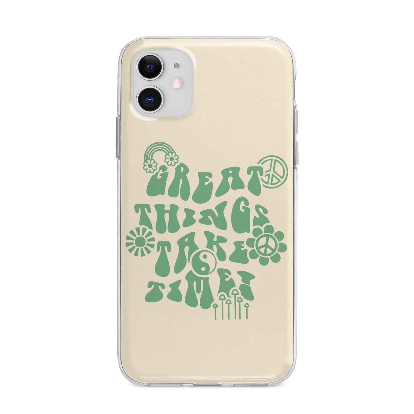 Retro Positive Quote Apple iPhone 11 in White with Bumper Case