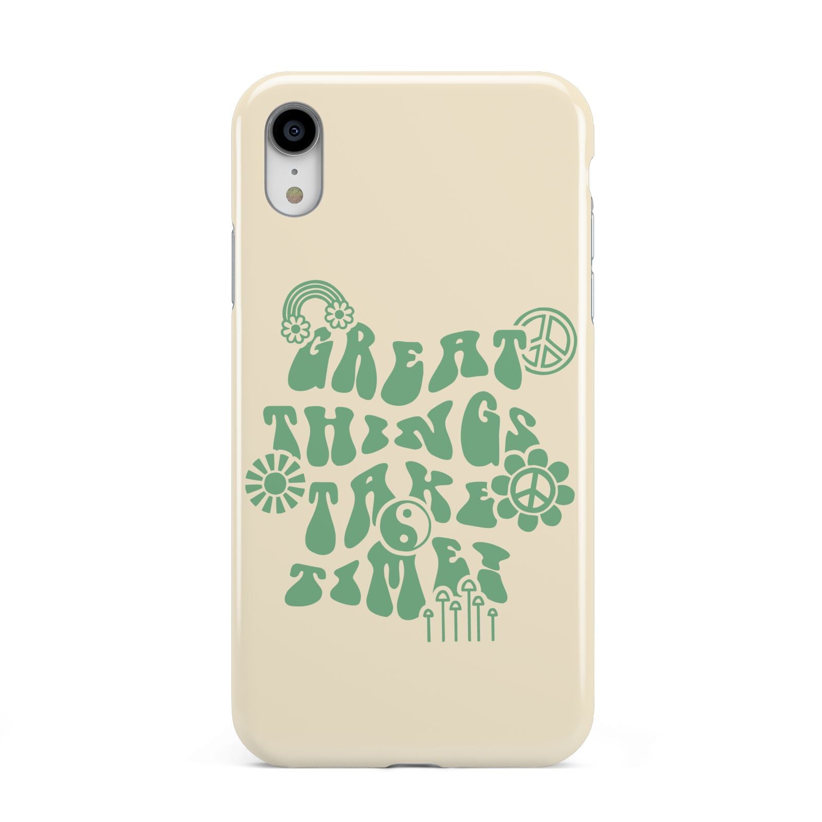 Retro Positive Quote Apple iPhone XR White 3D Tough Case