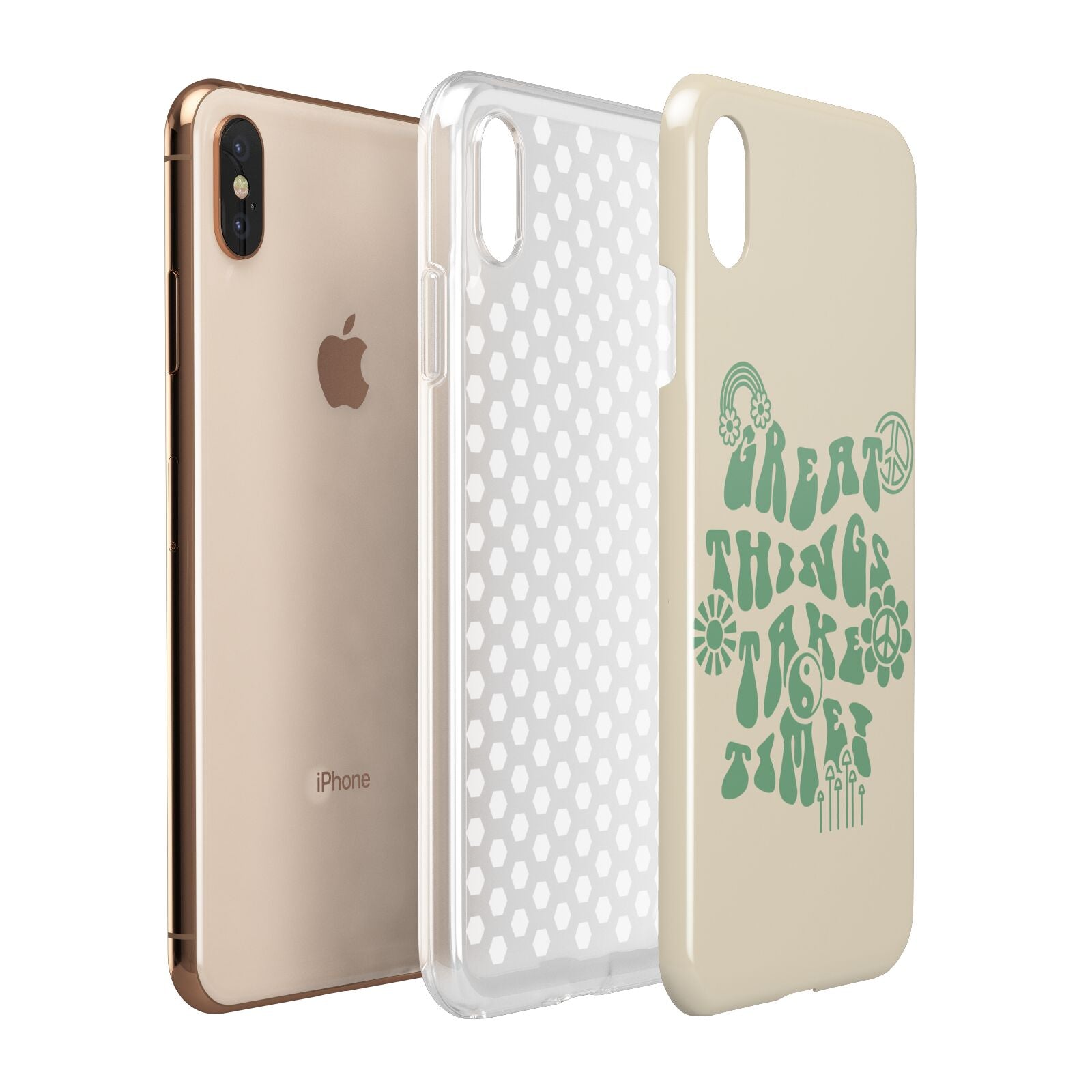 Retro Positive Quote Apple iPhone Xs Max 3D Tough Case Expanded View