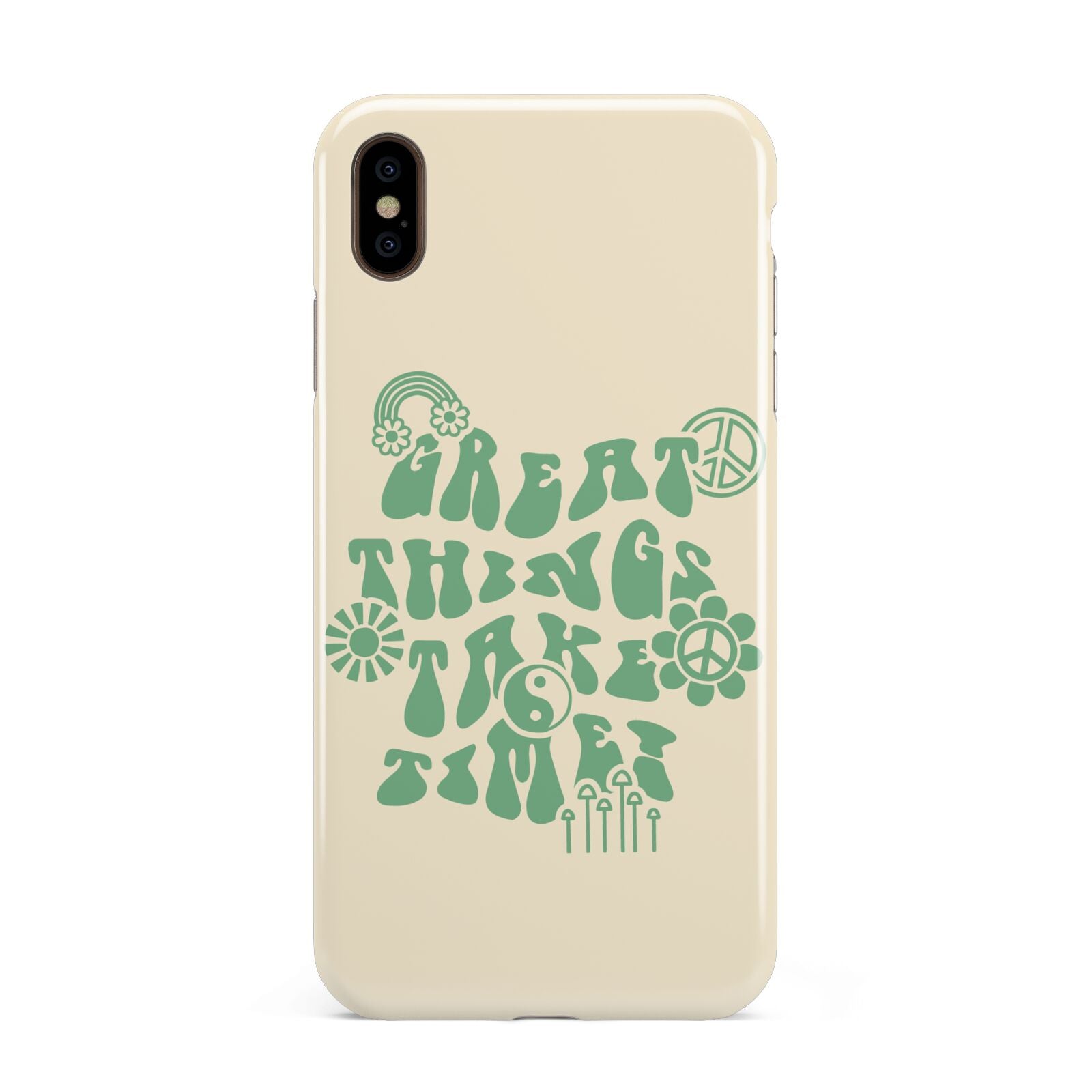 Retro Positive Quote Apple iPhone Xs Max 3D Tough Case