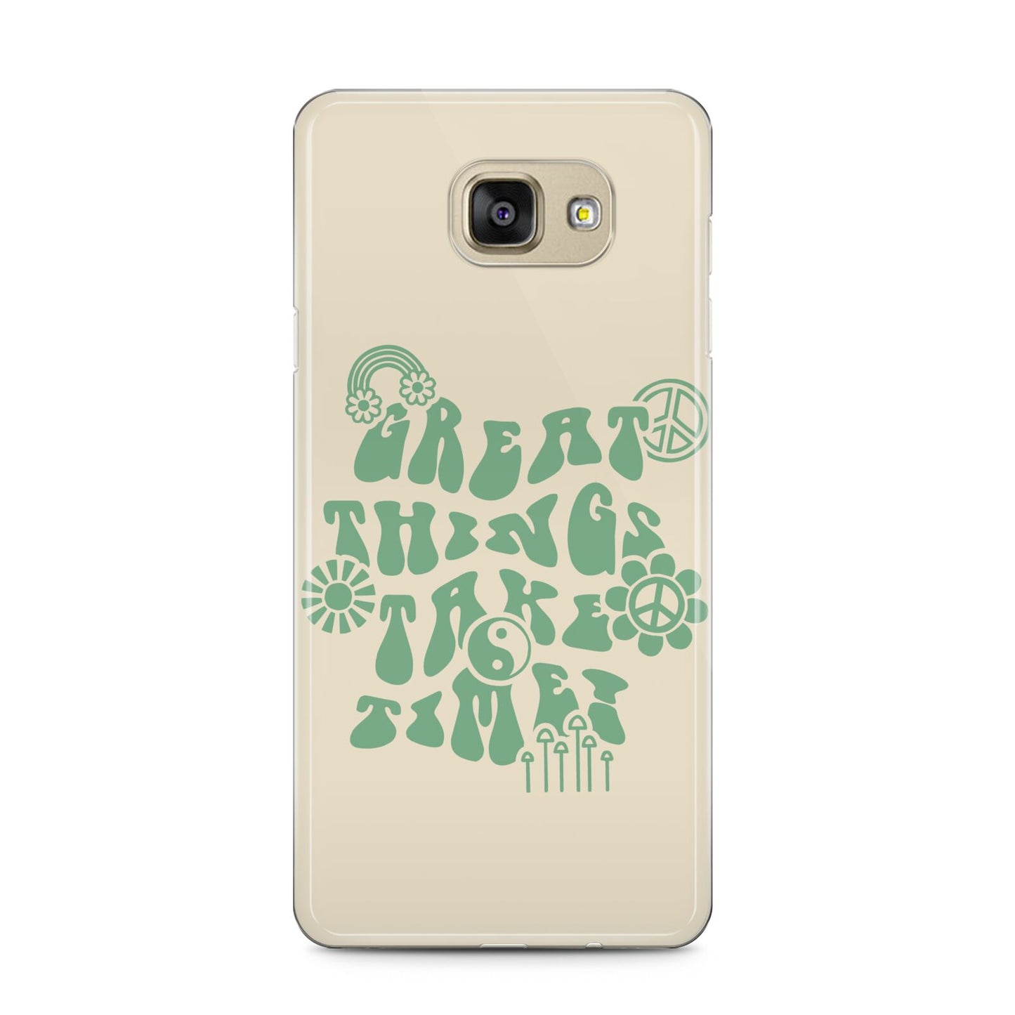 Retro Positive Quote Samsung Galaxy A5 2016 Case on gold phone