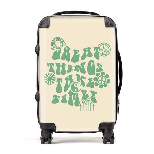 Retro Positive Quote Suitcase