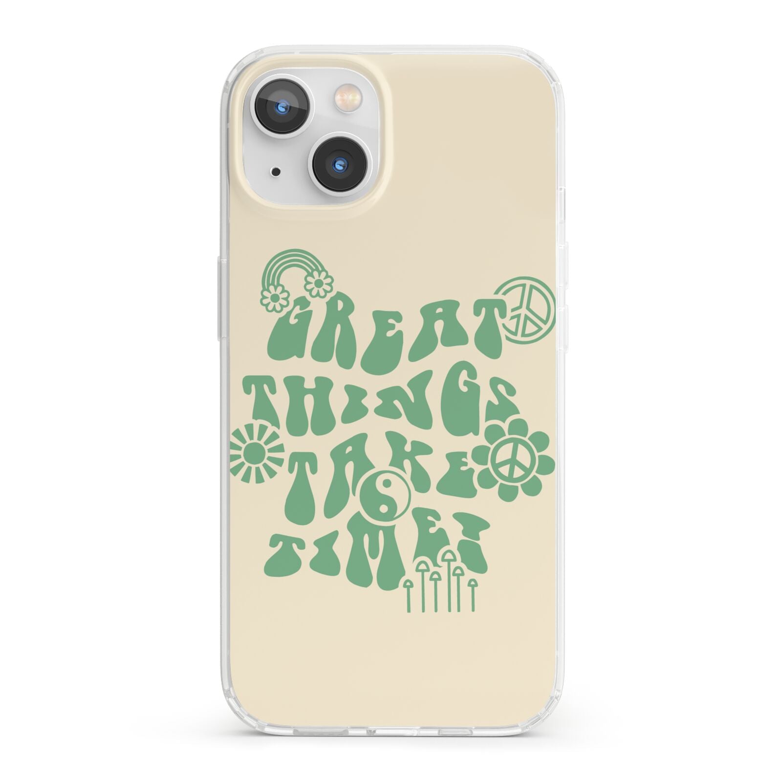 Retro Positive Quote iPhone 13 Clear Bumper Case