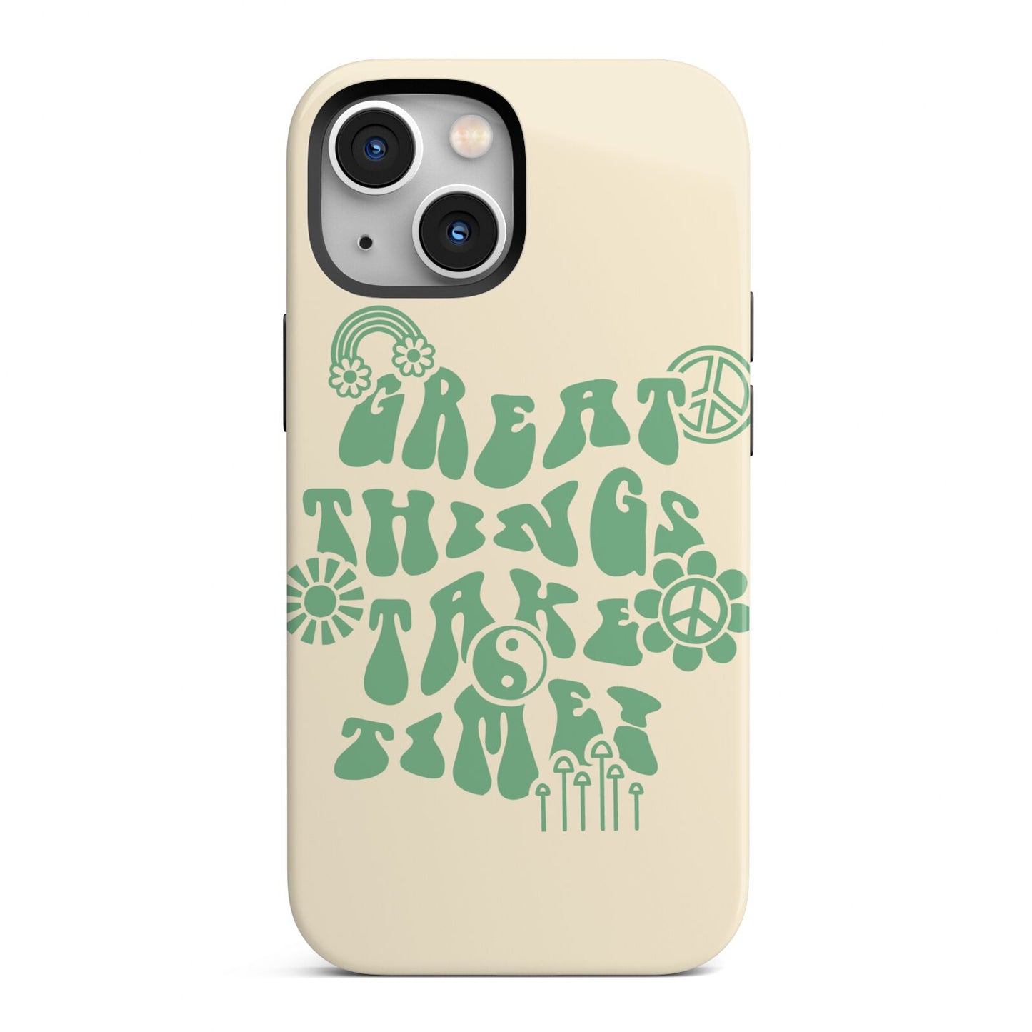 Retro Positive Quote iPhone 13 Mini Full Wrap 3D Tough Case