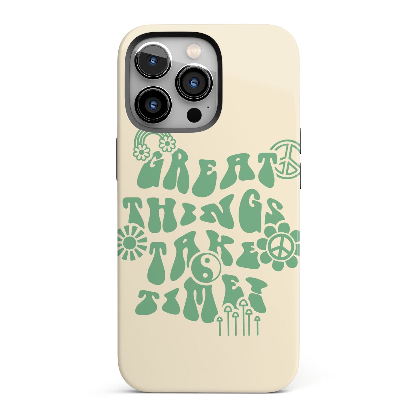 Retro Positive Quote iPhone 13 Pro Full Wrap 3D Tough Case