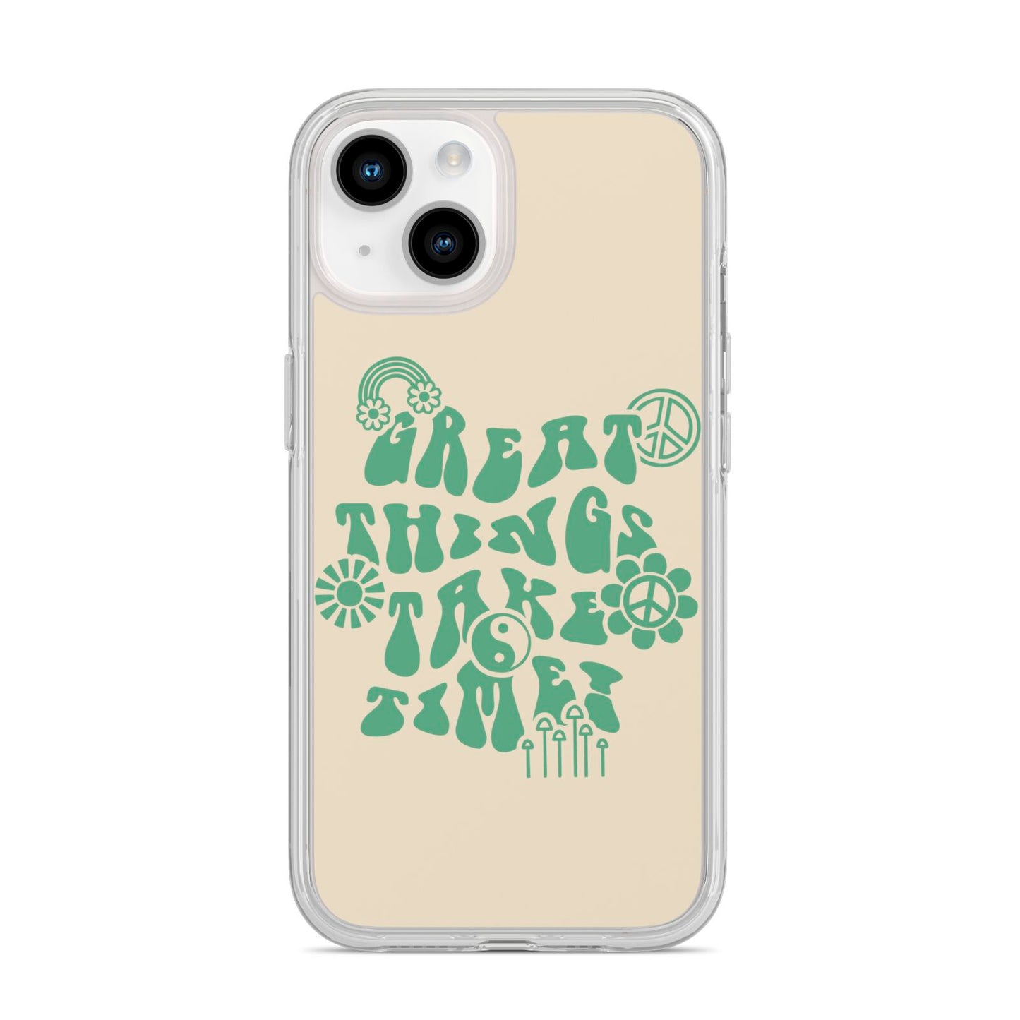 Retro Positive Quote iPhone 14 Clear Tough Case Starlight