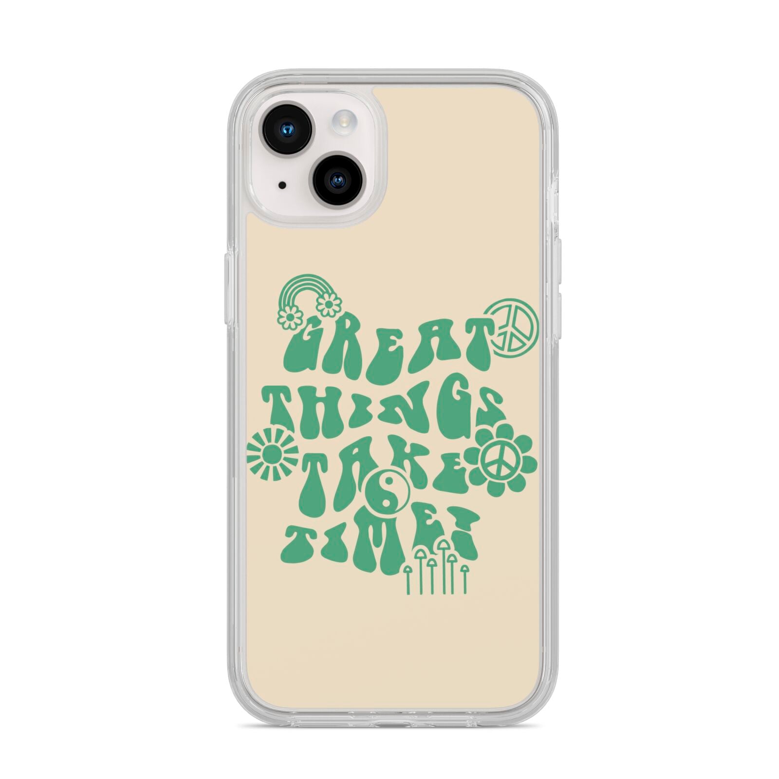 Retro Positive Quote iPhone 14 Plus Clear Tough Case Starlight