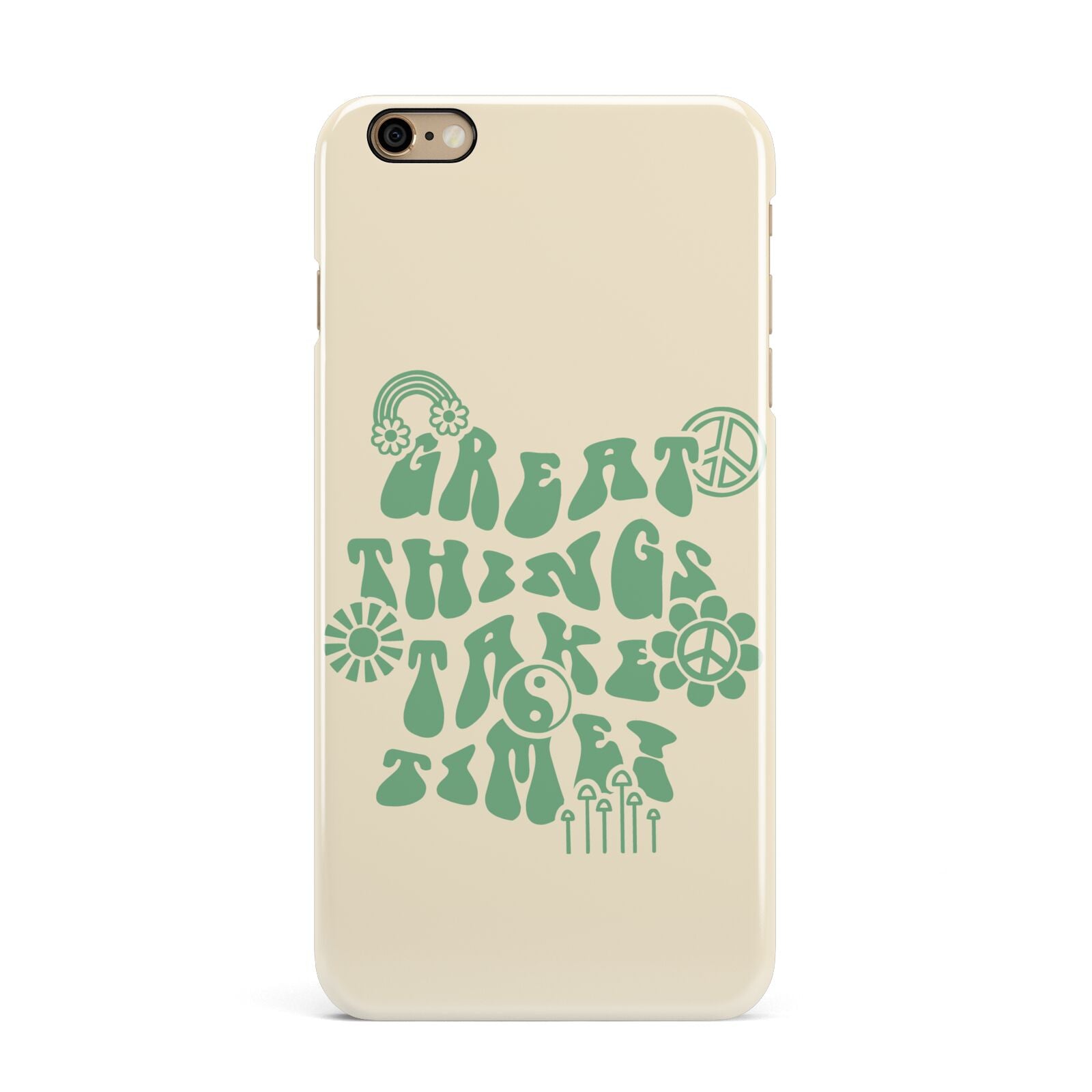 Retro Positive Quote iPhone 6 Plus 3D Snap Case on Gold Phone