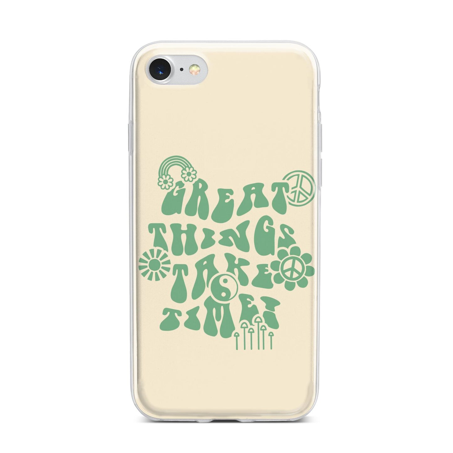 Retro Positive Quote iPhone 7 Bumper Case on Silver iPhone