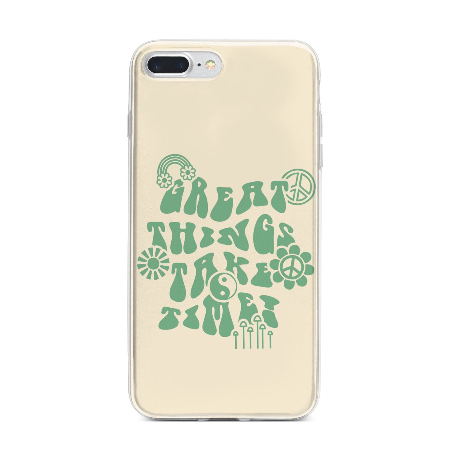 Retro Positive Quote iPhone 7 Plus Bumper Case on Silver iPhone