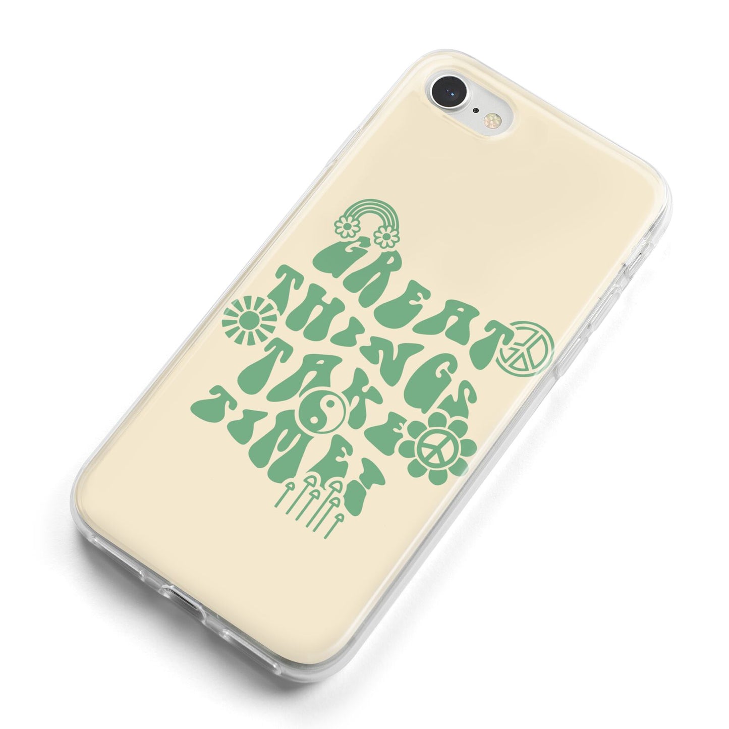 Retro Positive Quote iPhone 8 Bumper Case on Silver iPhone Alternative Image