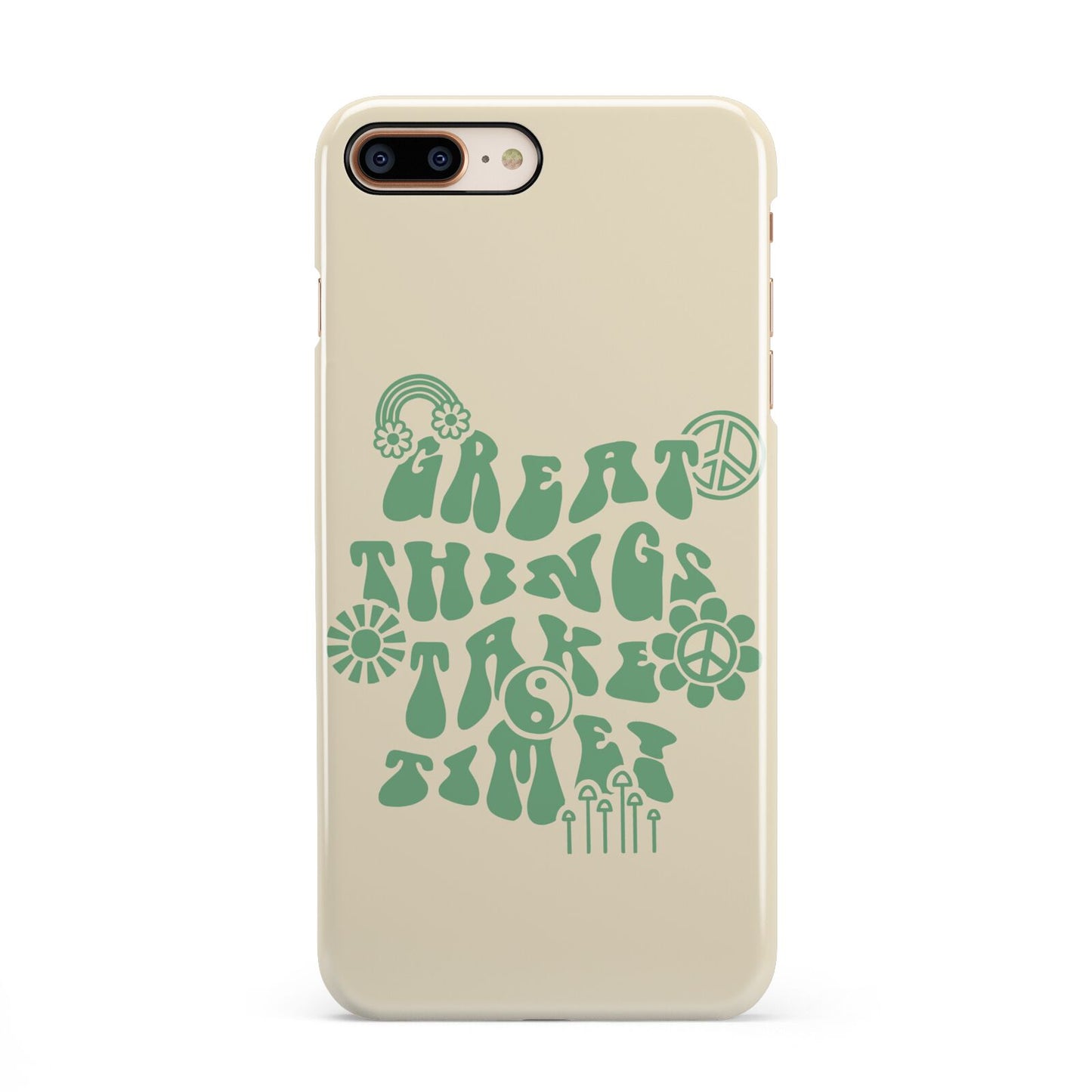 Retro Positive Quote iPhone 8 Plus 3D Snap Case on Gold Phone