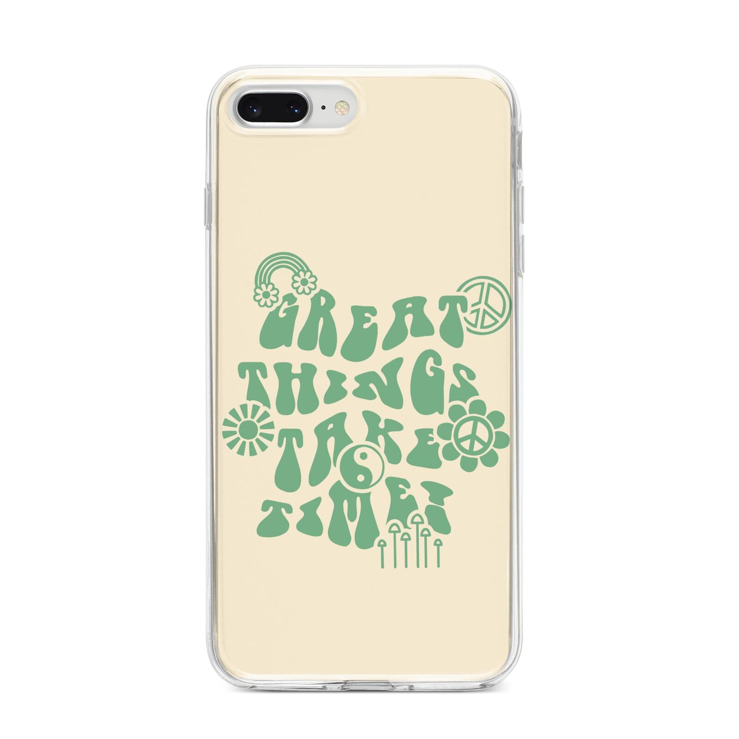 Retro Positive Quote iPhone 8 Plus Bumper Case on Silver iPhone