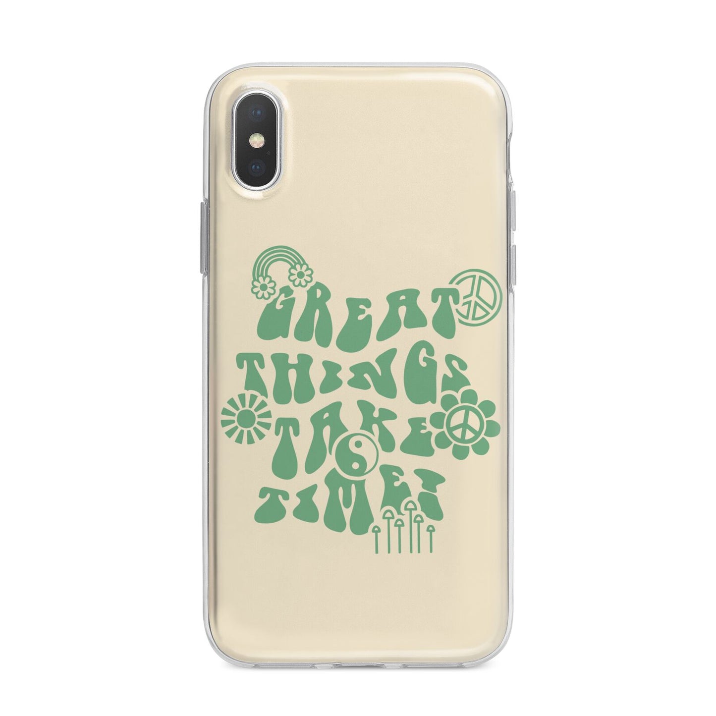 Retro Positive Quote iPhone X Bumper Case on Silver iPhone Alternative Image 1