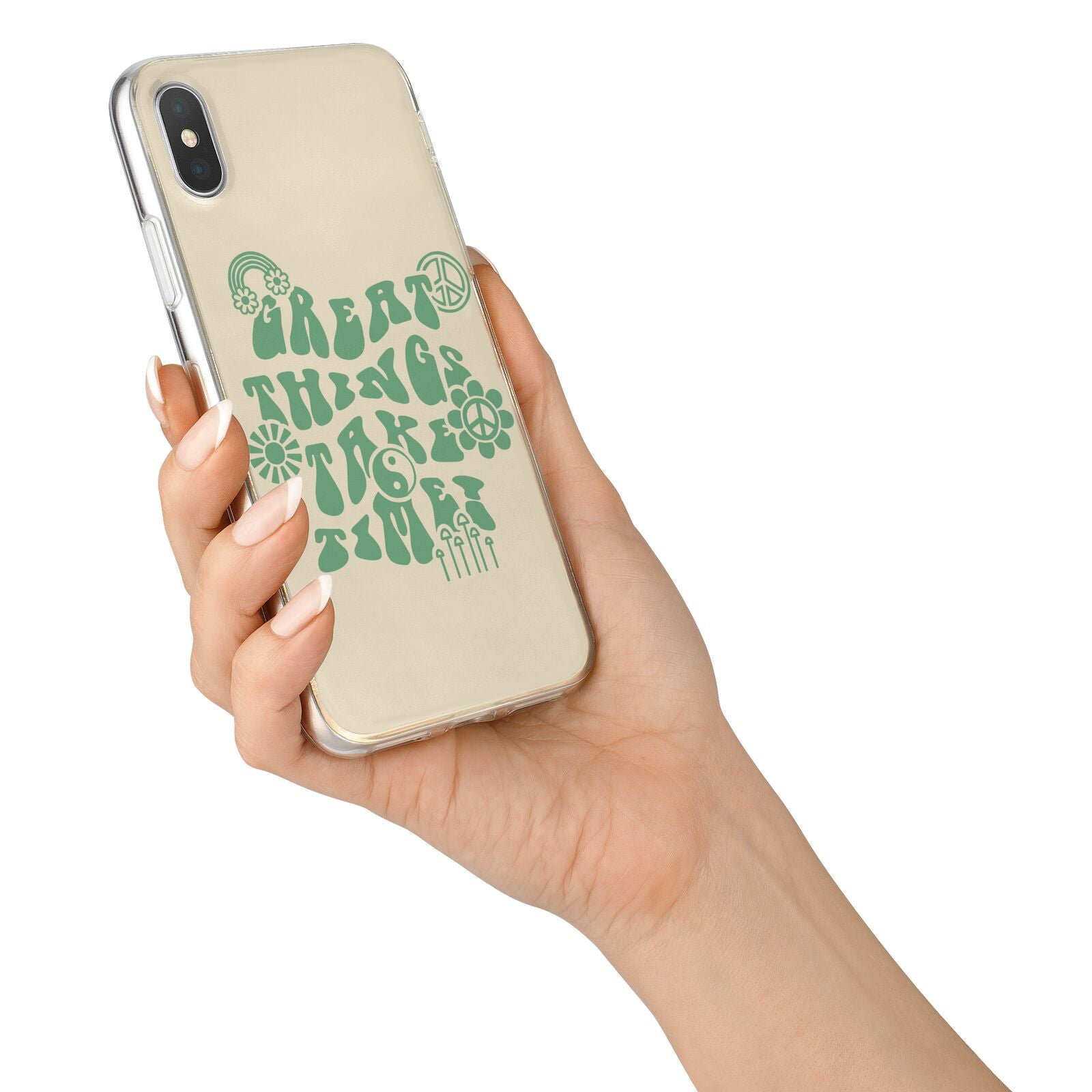 Retro Positive Quote iPhone X Bumper Case on Silver iPhone Alternative Image 2