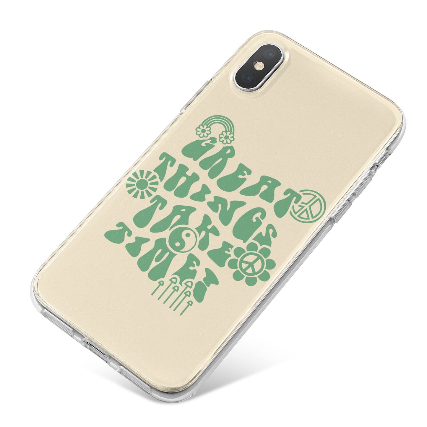 Retro Positive Quote iPhone X Bumper Case on Silver iPhone