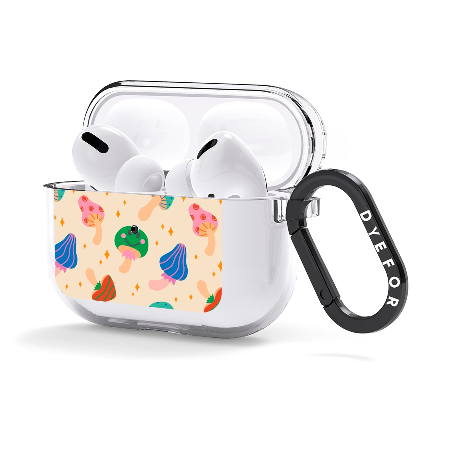 Retro Psychedelic Mushrooms AirPods Clear Case 3rd Gen Side Image